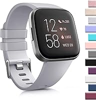 Vista 4 de 3 Pack Soft TPU Bands Compatible with Fitbit Versa, Elastomer Replacement Wristband Sports Waterproof Strap for Versa 2 Smart Watch Women Men