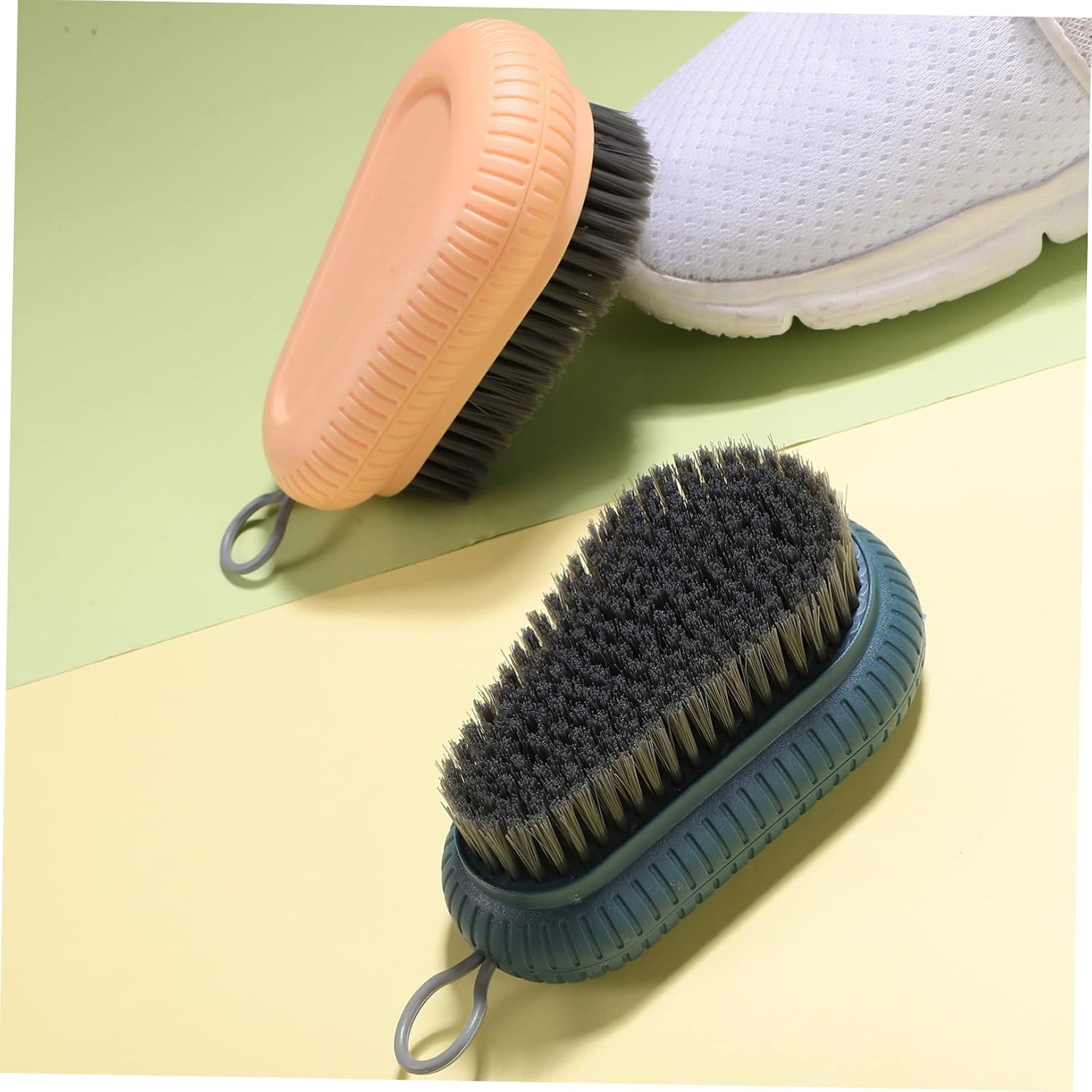 2pcs Laundry Brush Soft Bristle Shoe Scrubbing Brush Household Cleaning Tool Boot Scraper
