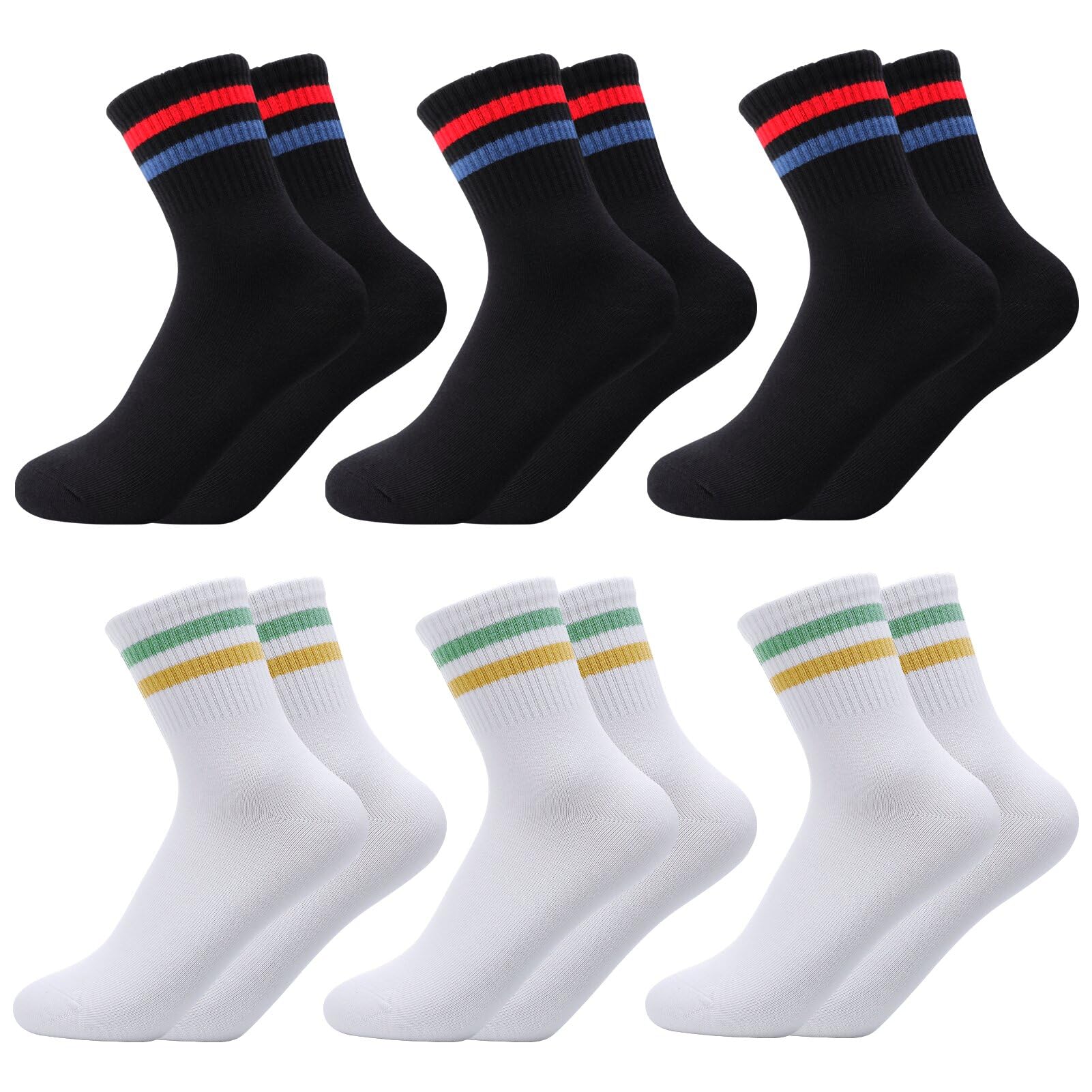 Utensilsto Lot de 6 paires de chaussettes de sport pour enfants 35-38 Utensilsto Lot de 6 paires de chaussettes de sport pour enfants 35-38