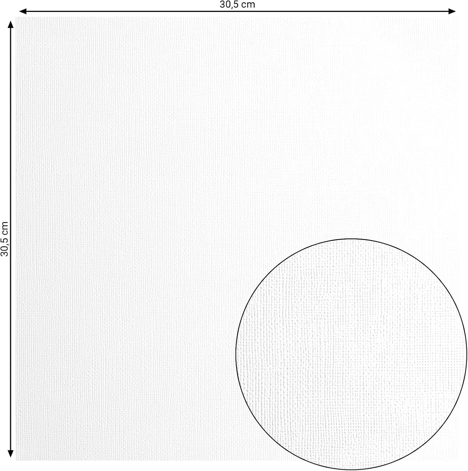 Vaessen Creative Florence Textured Cardstock Paper, White, 216 Grams, 12x12 inches, 20 Sheets, for Scrapbooking, Card Making, Die Cutting and Other Paper Crafts