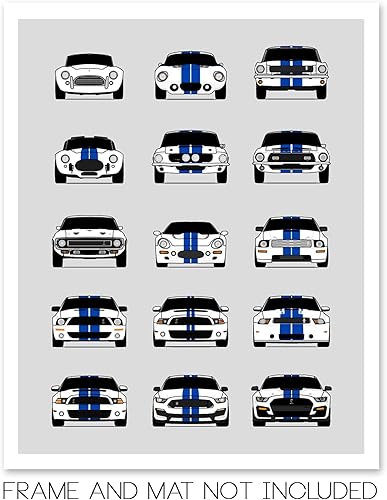 Miniatura 3 de CUSTOMIZABLE COLOR Custom Car Posters Handmade Poster compatible with Shelby Evolution Print Wall Art Décor Best of Shelby Generations 8x10" Satin