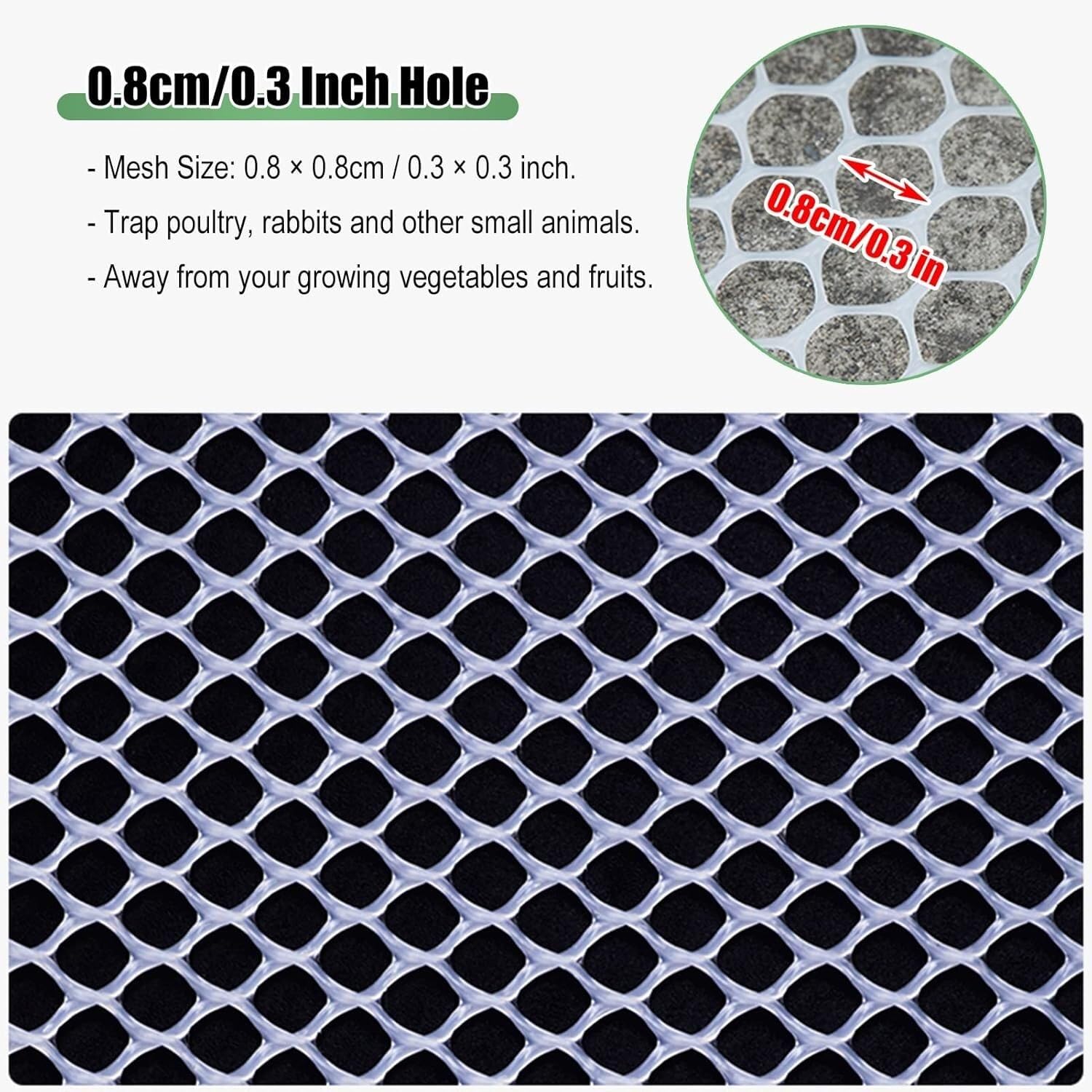 Red de Seguridad for Gatos en Balcones, Rollos de Malla de Alambre de plástico Blanco for gallineros, Red Hexagonal for Aves de Corral, gallineros(200x500cm)
