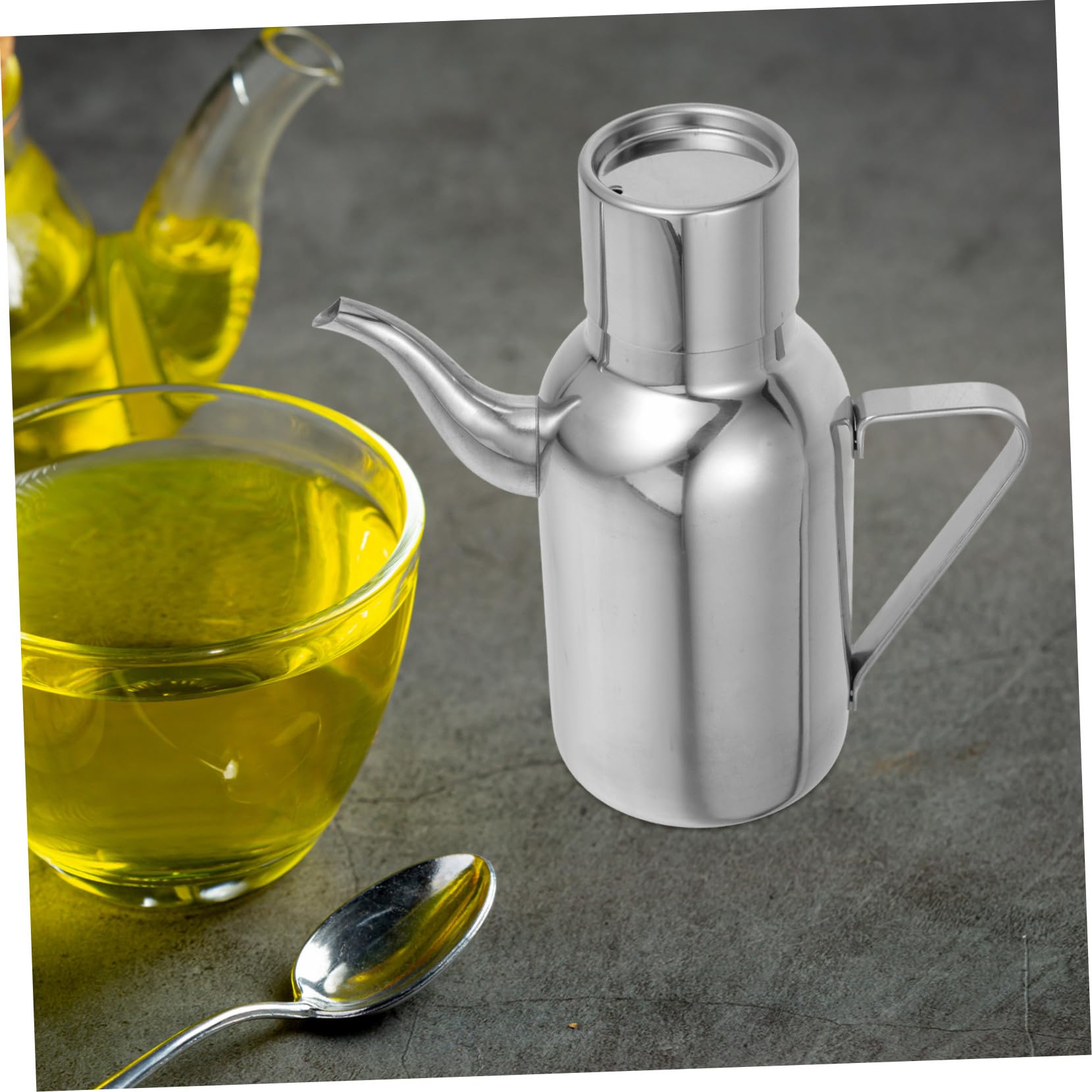 Mipcase Distributore Olio in Acciaio Inox 304 da 800ml Beccuccio Antigoccia, Bottiglia per Olio D’oliva e Aceto per Cucina Domestica, Ristorante e Buffet