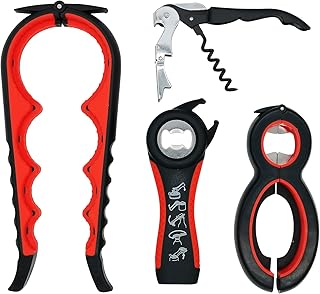 Otstar Multi Opener Kit, Jar Opener Bottle Opener and Wine Opener Easy to Use for Elderly and Arthritis Sufferers