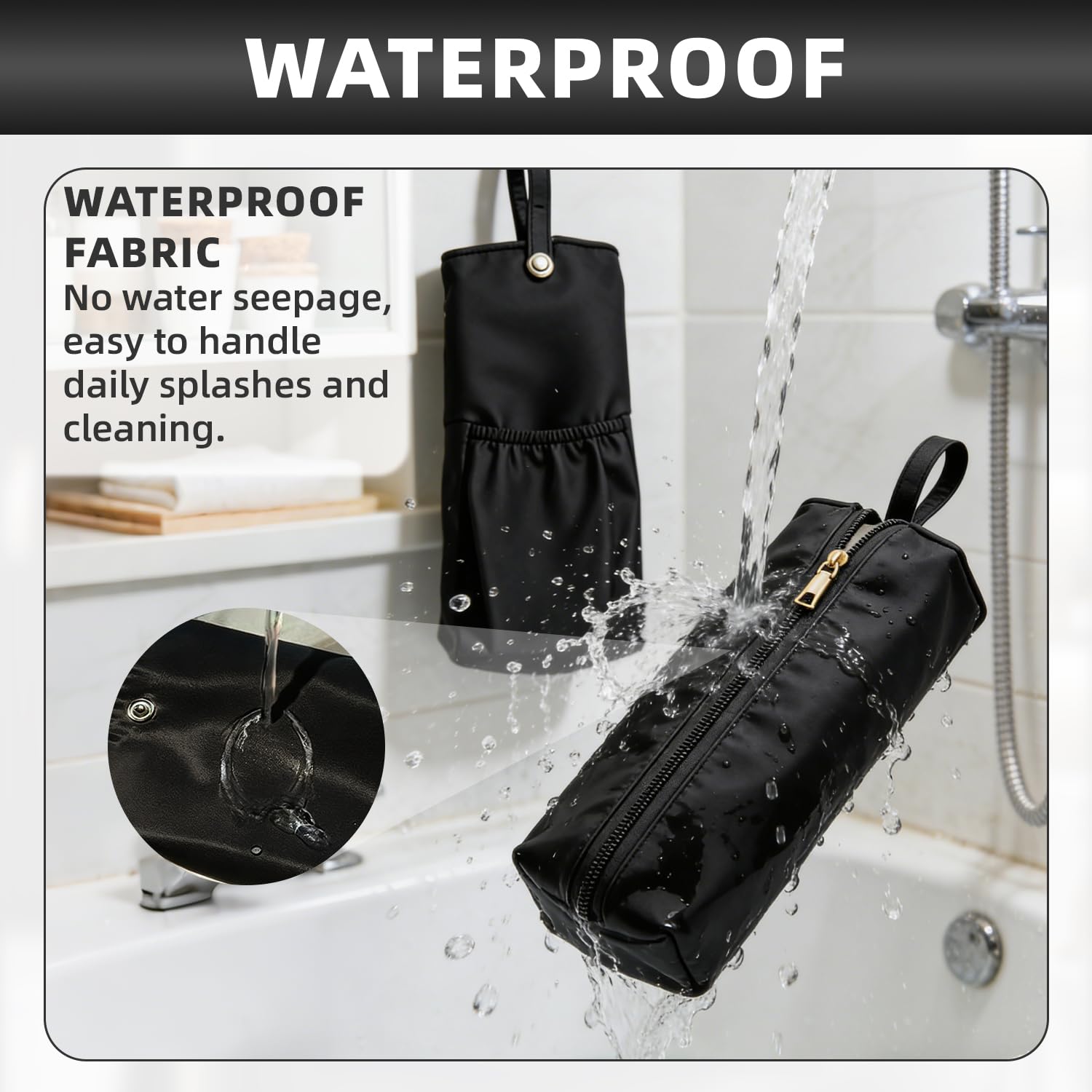 Funda Plancha Pelo Funda Airstrait,Estuche Airstrait con Forro Antiquemadura Adecuado para Tenacillas, Planchas y Otros Utensilios de Peinado,Colgable A Prueba de Agua,Negro