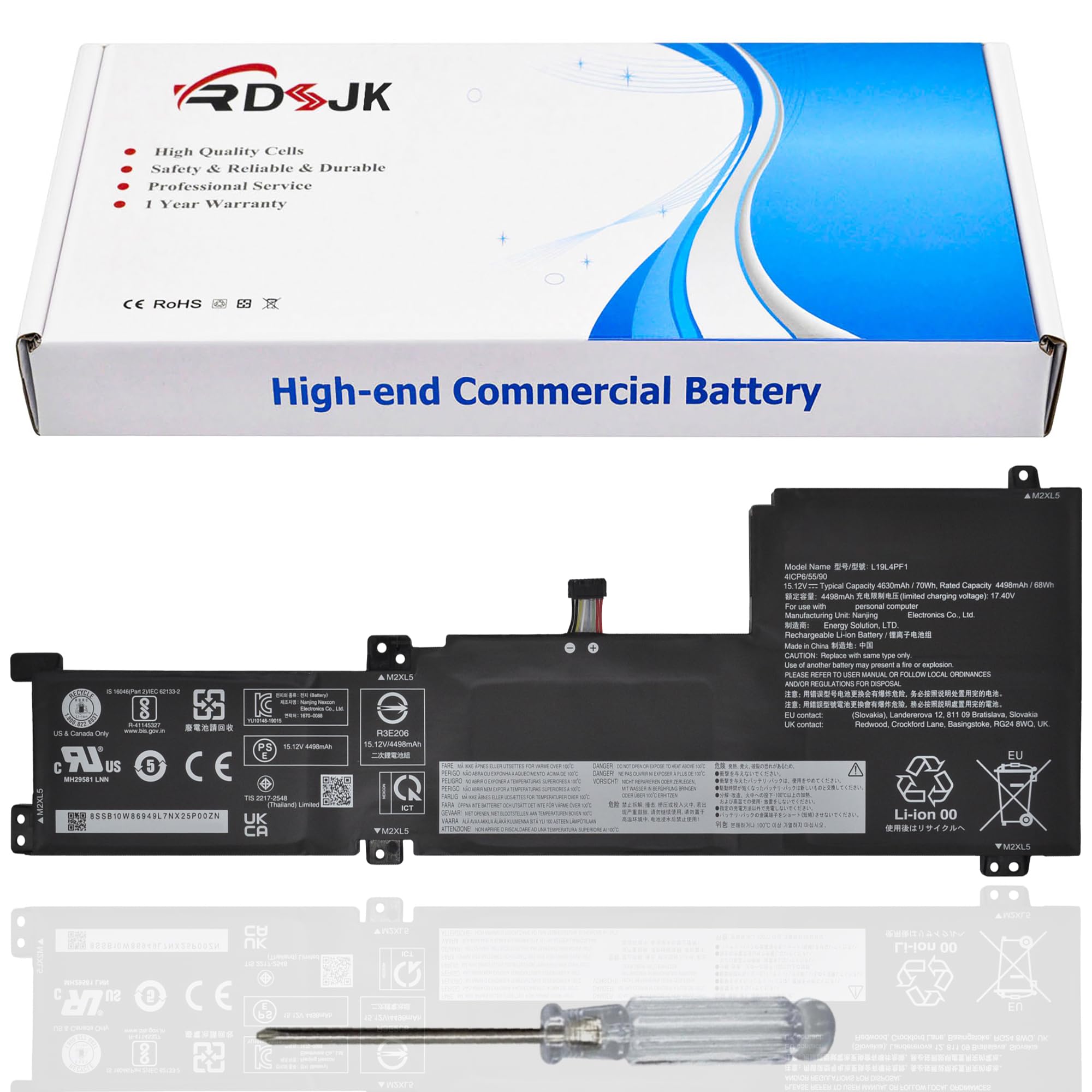 Amazon.com: L19L4PF1 L19M4PF1 L19C4PF1 Laptop Battery for Lenovo