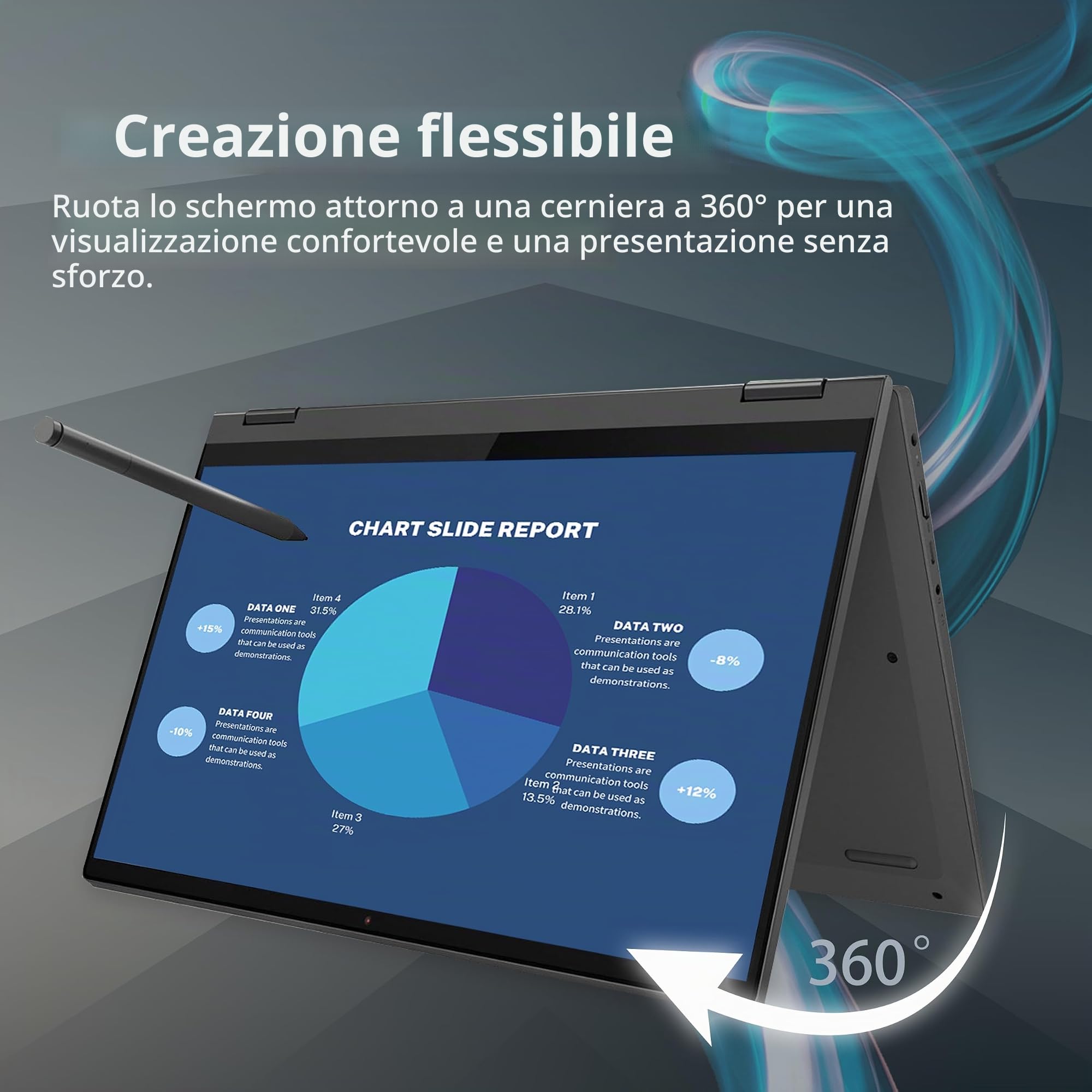 Lenovo IdeaPad Flex 5 - Computer portatile touchscreen FHD da 15,6", Intel Core i5 1135G7, 8 GB di RAM, SSD da 256 GB, Intel Iris Xe, tastiera retroilluminata, lettore di impronte digitali, webcam HD,