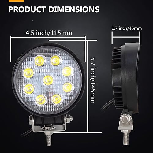 Miniatura 2 de Willpower 10 barras de luz LED de trabajo de 4 pulgadas, 27 W, 2200 LM, cápsulas de conducción, lámpara de trabajo para Jeep todoterreno, SUV, barco