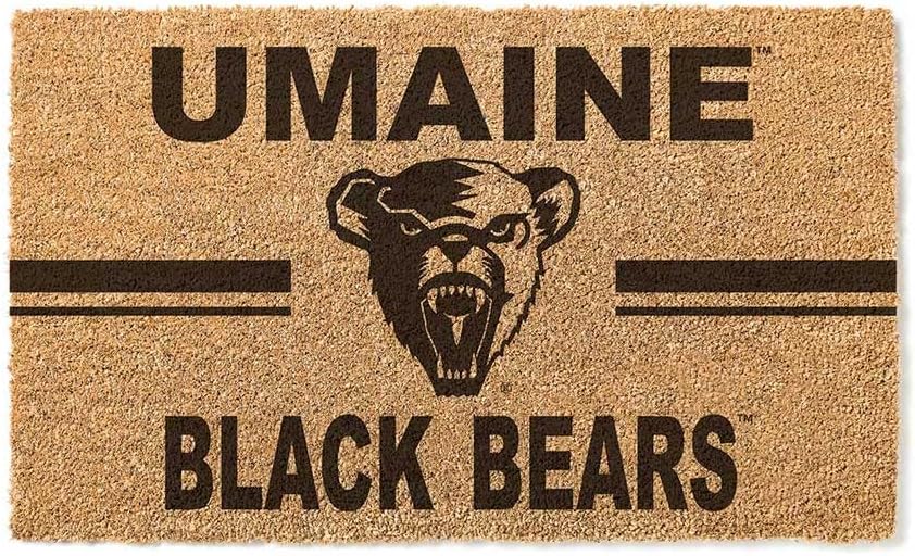 KH Sports Fan Maine Black Bears Team Logo Coir Doormat, 18x30 Inches, Black Bears Outdoor Rug; Display Your Team Spirit with This Unique University of Maine Black Bears Doormat
