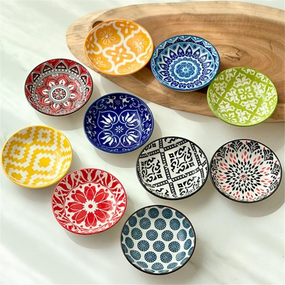 Mini Piatto di condimento for piatti salsa aceto in ceramica(Blue)