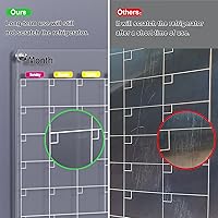 Vista 4 de Calendario acrílico magnético para refrigerador, pizarra magnética de borrado en seco acrílico antiarañazos para refrigerador, calendario magnético