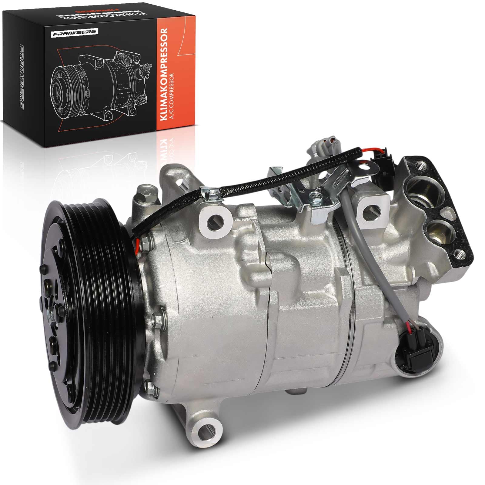 Frankberg Compressore per aria condizionata con frizione | Compatibile con: Scénic III JZ0/1, M.e.g.a.n.e III Combi Van KZ0/1, M.e.g.a.n.e III Grandtour KZ0/1