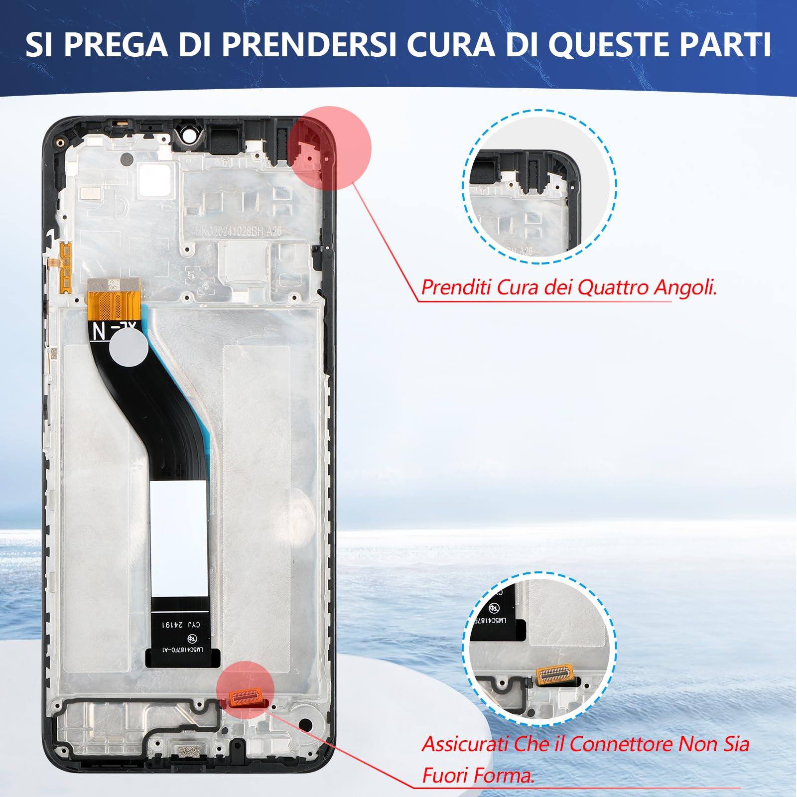 RongZy LCD Display per Xiaomi Redmi 14C 4G Schermo LCD per Redmi 14C 4G Touch Screen Assemblea Sostituzione di Vetro Digitalizzatore con Strumenti(6.88", Nero con Cornice)
