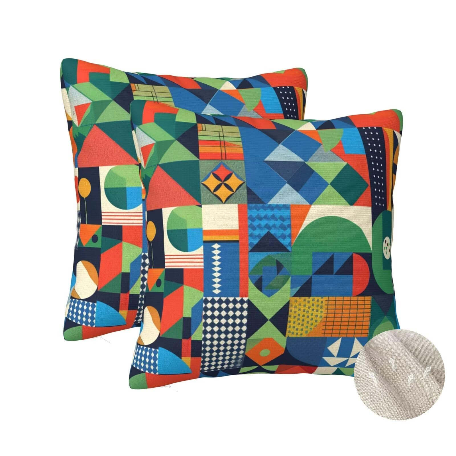 Housse de coussin 70x70 cm lot de 2 taies d oreiller carrées résumé pour canapé de salon