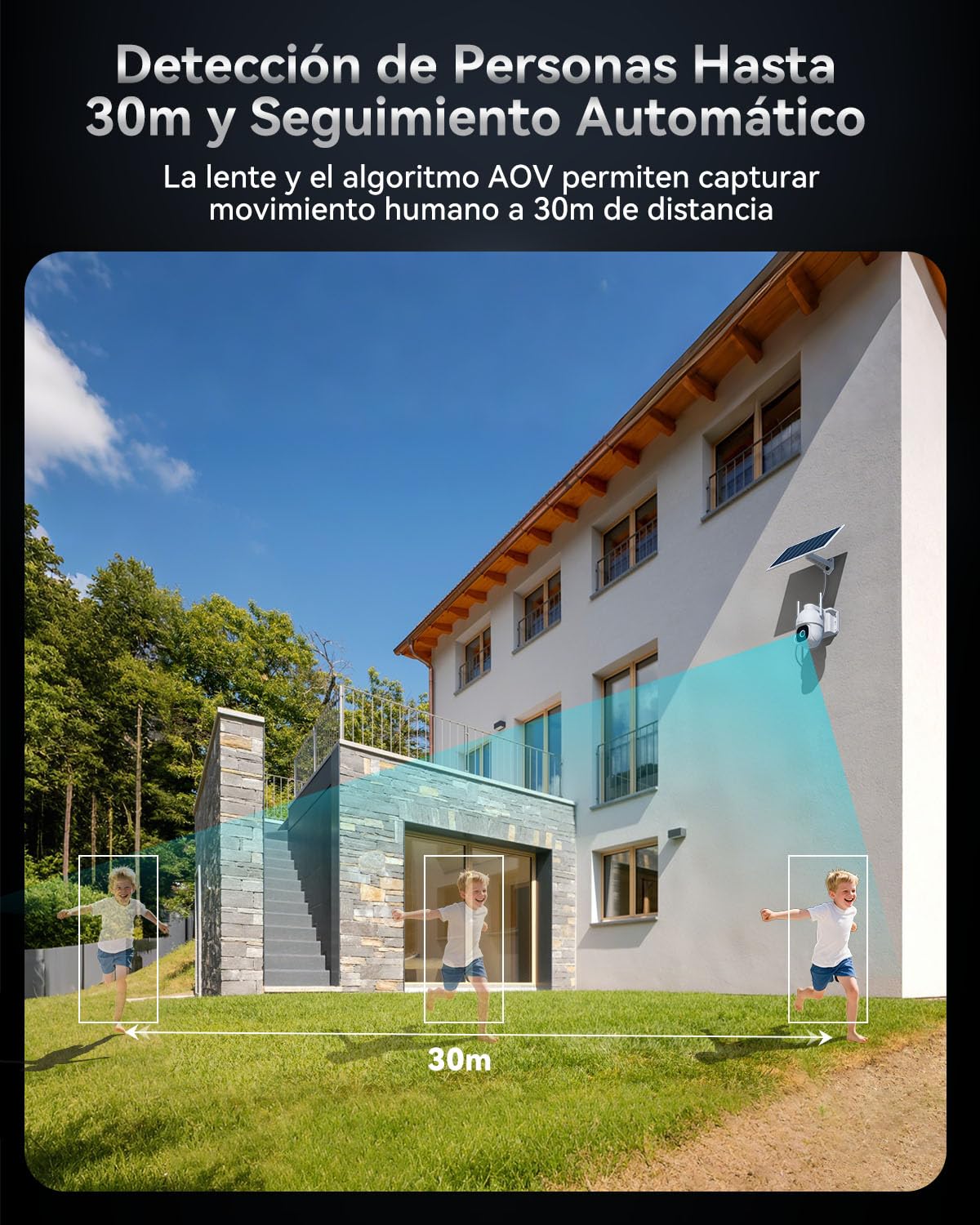 Ctronics Camara Vigilancia AOV Grabación 24/7, Camara Solar 4G con Panel | Solar de 8W y Batería de 15600 mAh, Detección de Personas Hasta 30 m y Seguimiento Automático, Cámara PTZ con Tarjeta SIM