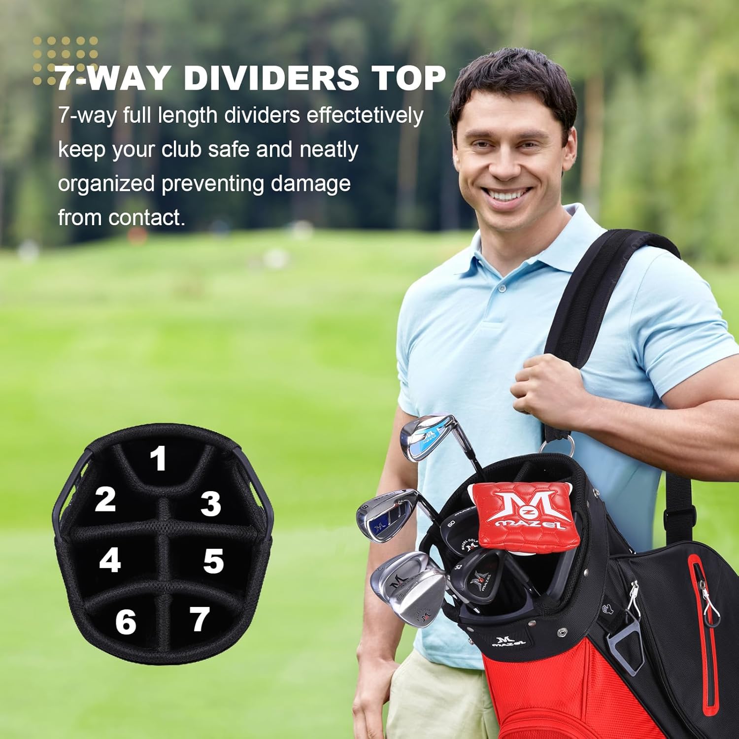 MAZEL Golf Cart Bag & Golf Driver,Bundle of 2