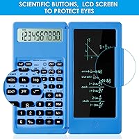 Vista 3 de Scientific Calculators for Students, Blue Math Calculator with Notepad,10-Digit Large Screen, Classroom Must Haves for Middle High School Supplies &