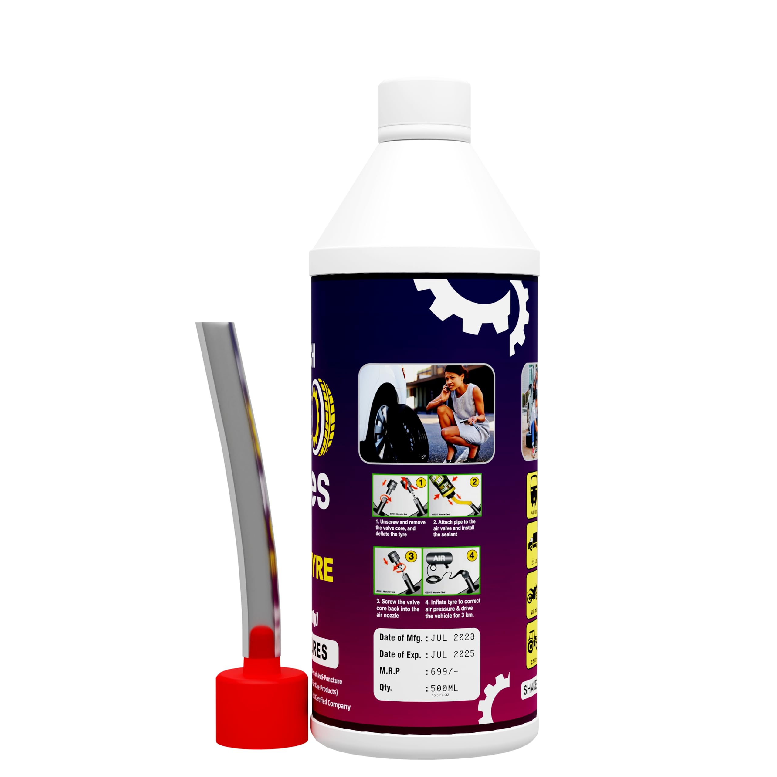 Aaya Touch Tubeless Tire Sealant | Anti Puncture Liquid for Bike & Car Tyre Tubeless Tyre (Pack of 1)-1