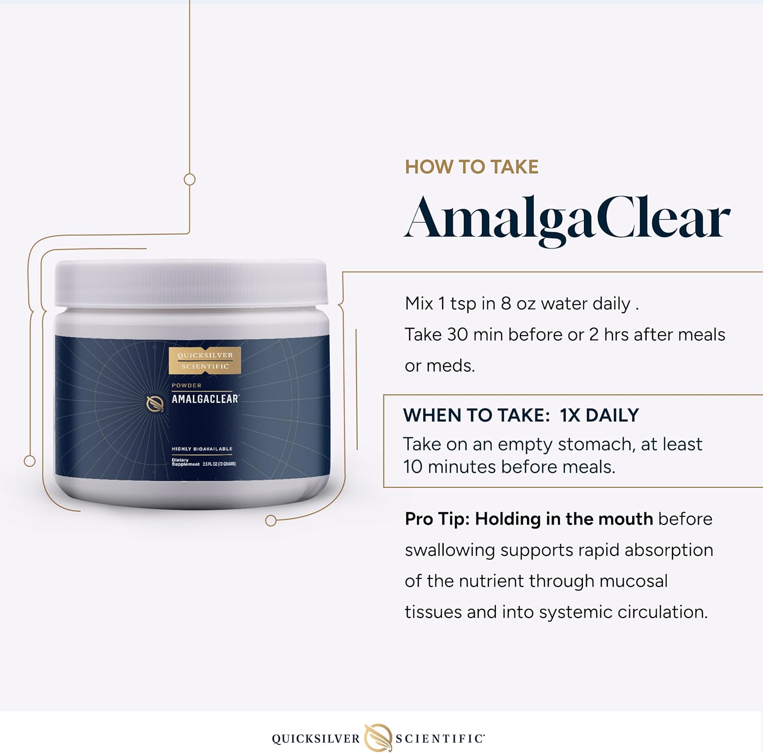 Quicksilver Scientific AmalgaClear - Detox Support with Modified Citrus Pectin & Silica Extract (73g) - Image 7