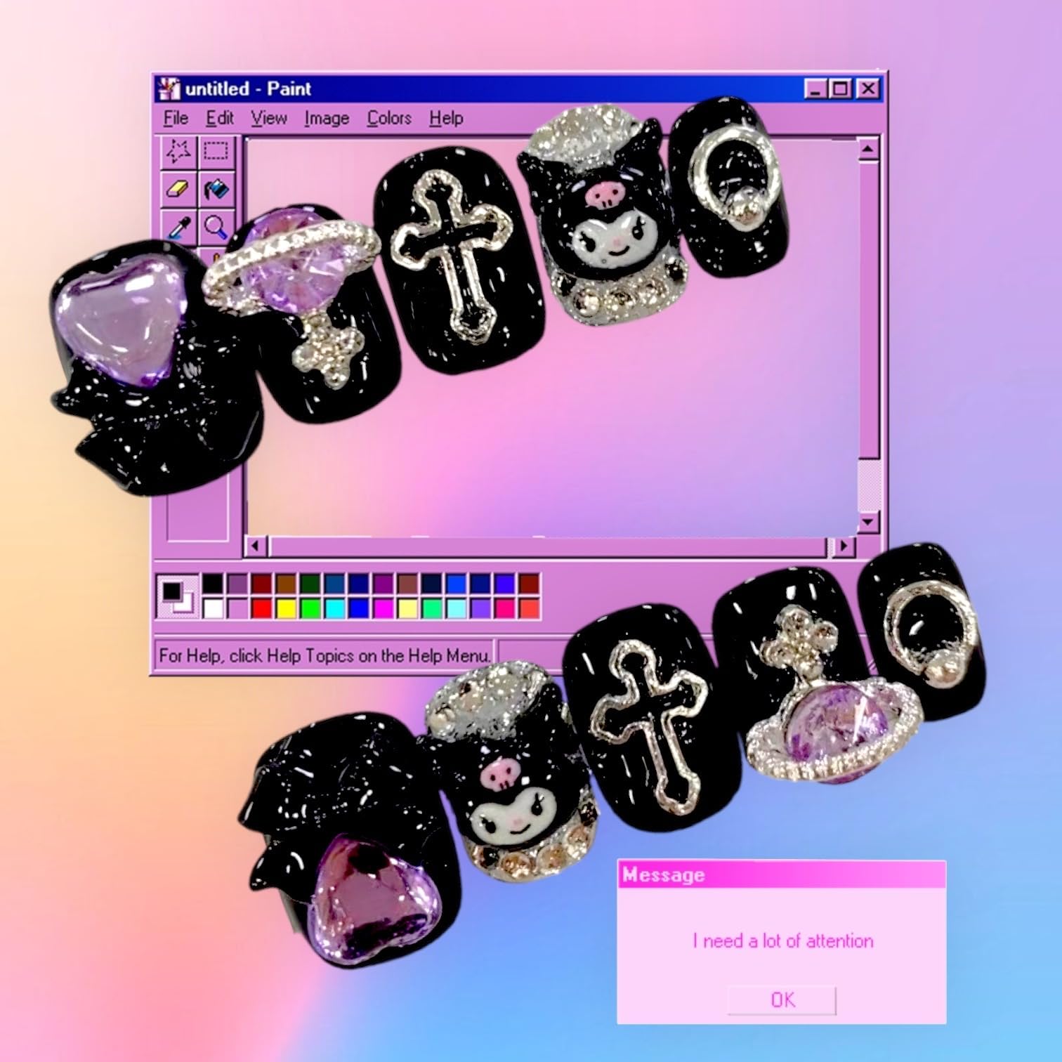 Amazon.com: Kawaii Kuromi Pochacco 3D Nail Decal - Anime Press On