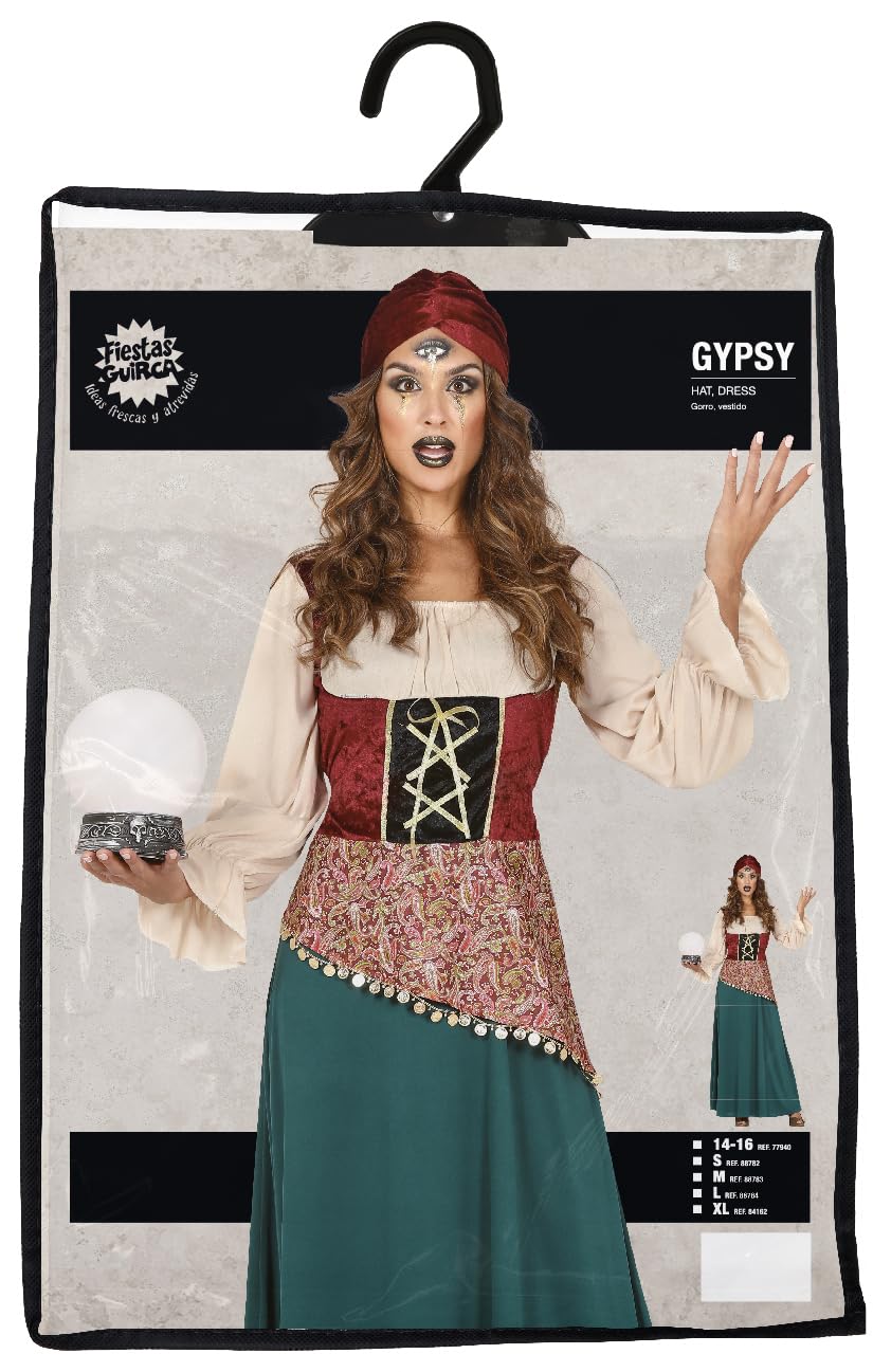 FIESTAS GUIRCA Mysterious Fortune Teller Women Fancy Dress Costume, Gypsy Costume - Image 4