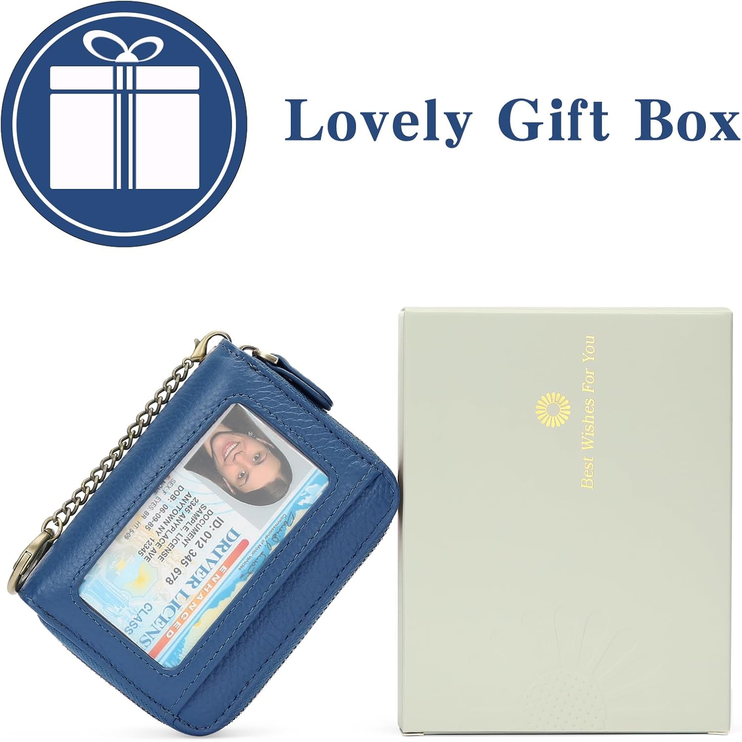 GOIACII Small Genuine Leather Wallet for Women, RFID Blocking Credit Card Holder Wallet - Image 8