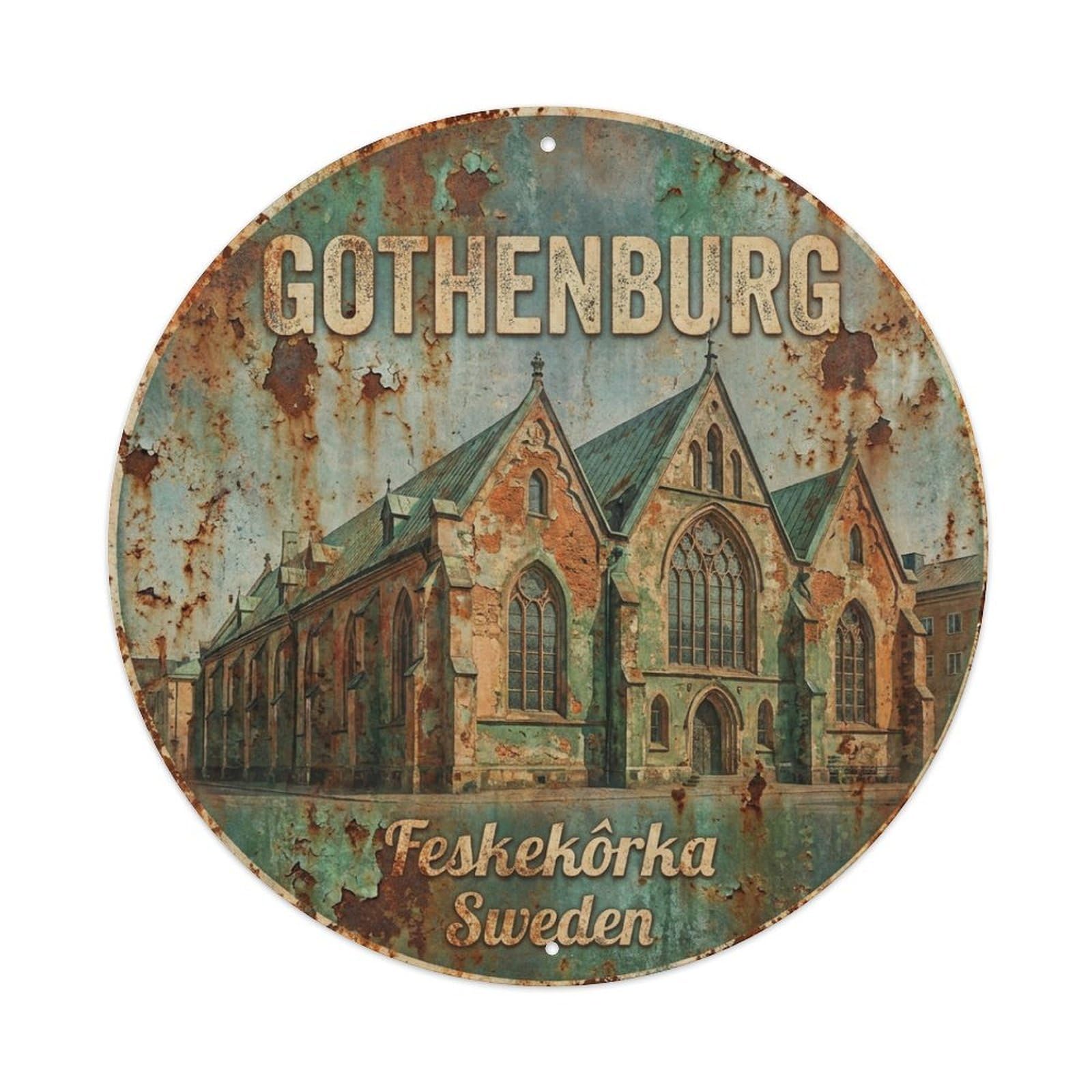 Galvaxio Style Retro Travel Sweden Gothenburg 1 Metal Tin Sign
