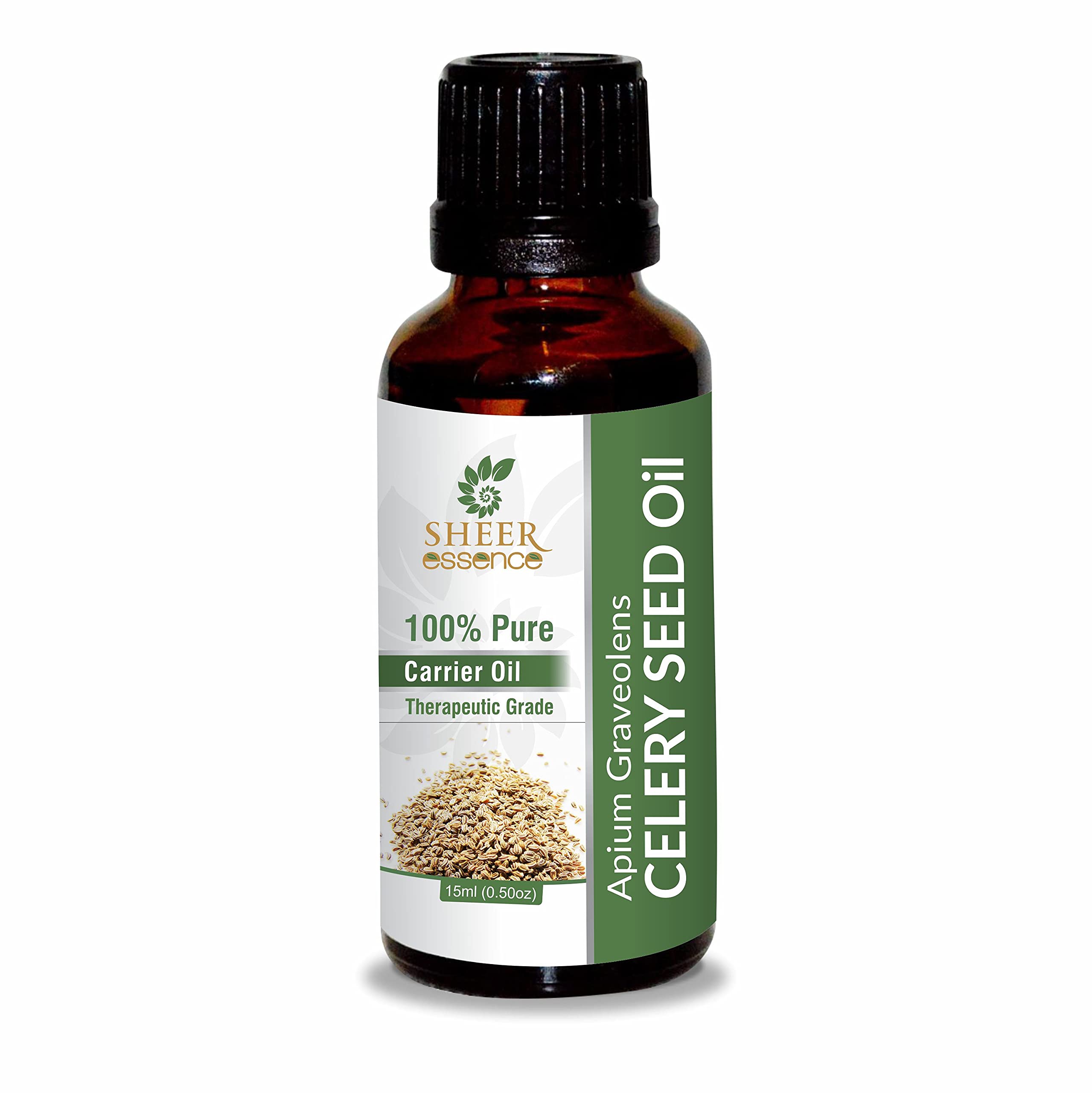 Sheer EssenceCelery Seed Oil - (Celery Seed Oil) - Carrier Oil 100% Pure Natural Undiluted Uncut Therapeutic Grade Oil 1.01 Fl.OZ