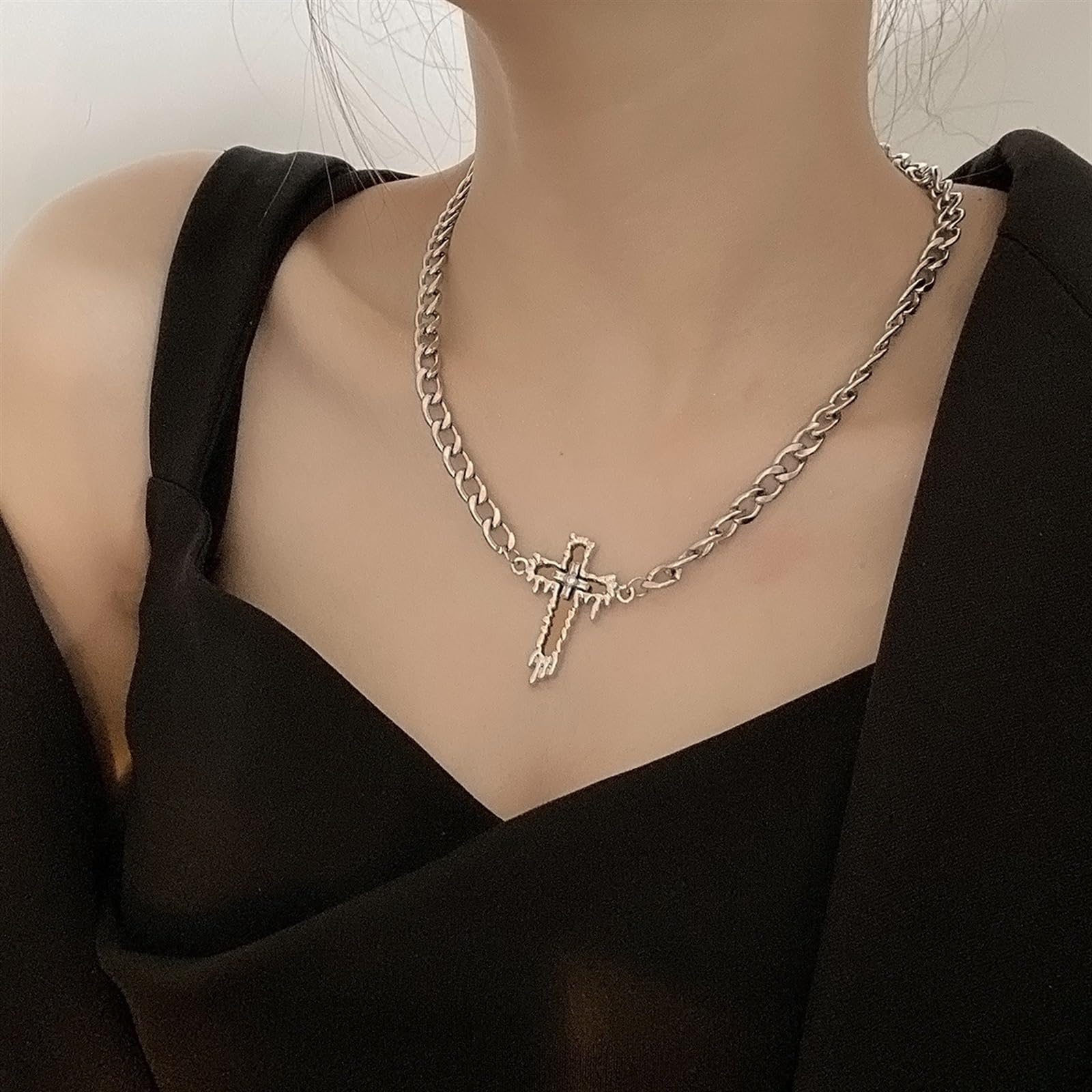 Collier Femme Acier Titane Symbole Psychologique - Pendentif Créatif élégant - Doré - 9