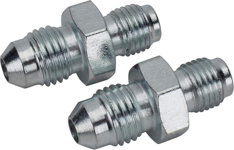 Adaptador de linha de freio Speedway Motors 3/8-24 IFM para -4 AN em aço zincado – 1 unidade