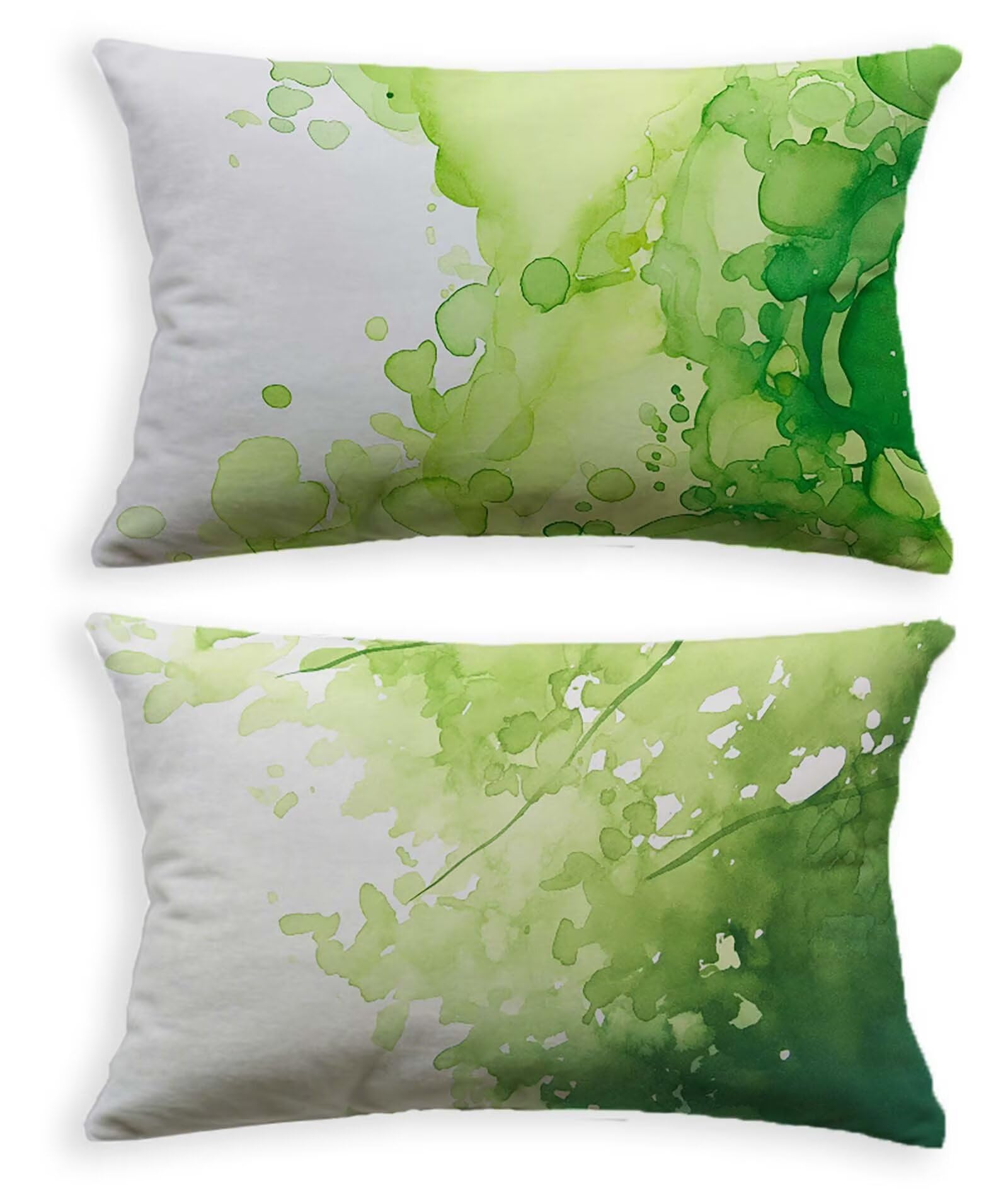 Housse de coussin vert 80x100 cm en velours avec zip invisible (lot de 2) O-397LQ