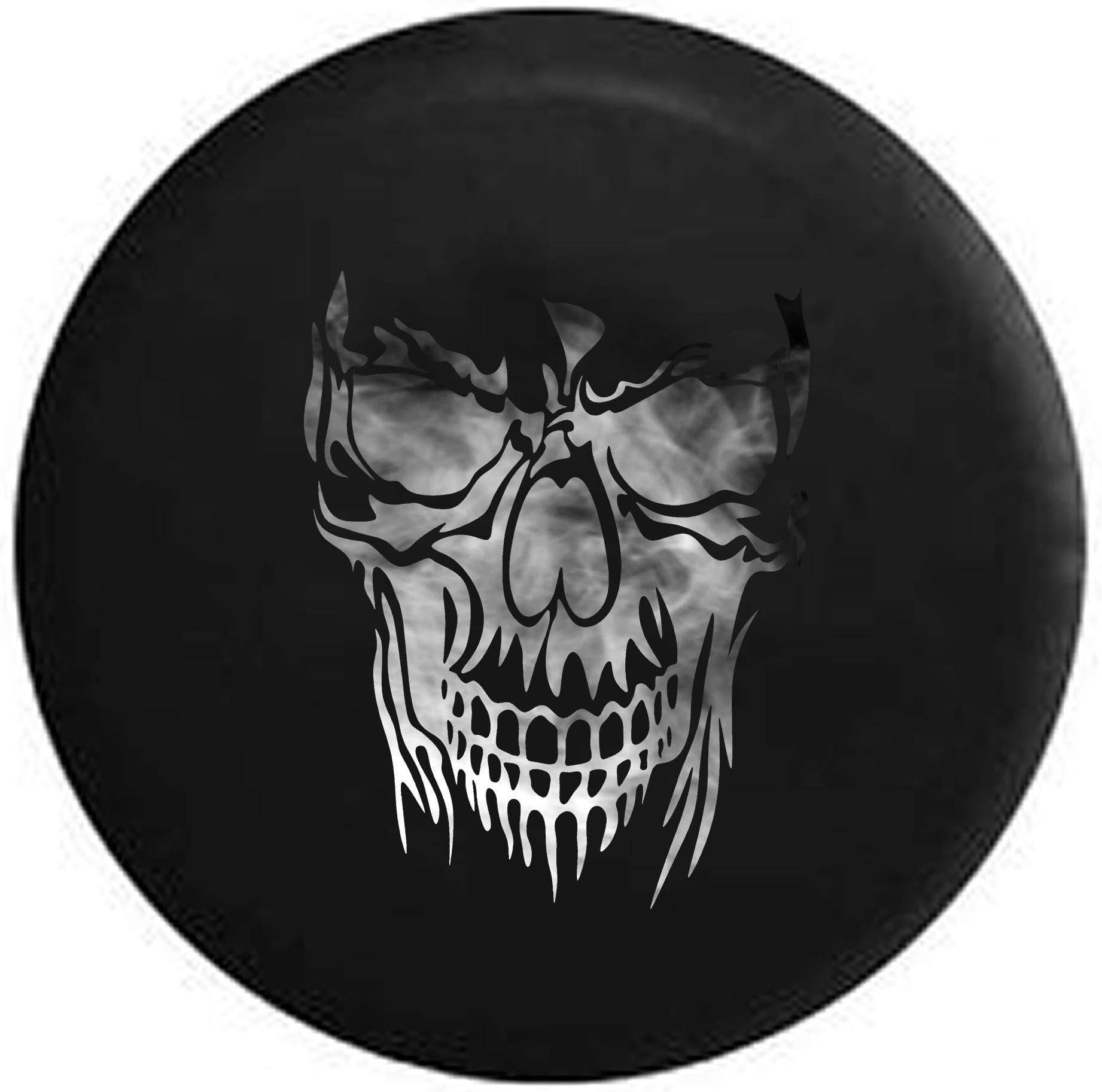 American Unlimited Smoked Out Grinning Skull Face Spare Tire Cover Fits All SUV Camper RV Tire Covers Black Size 35 inch
