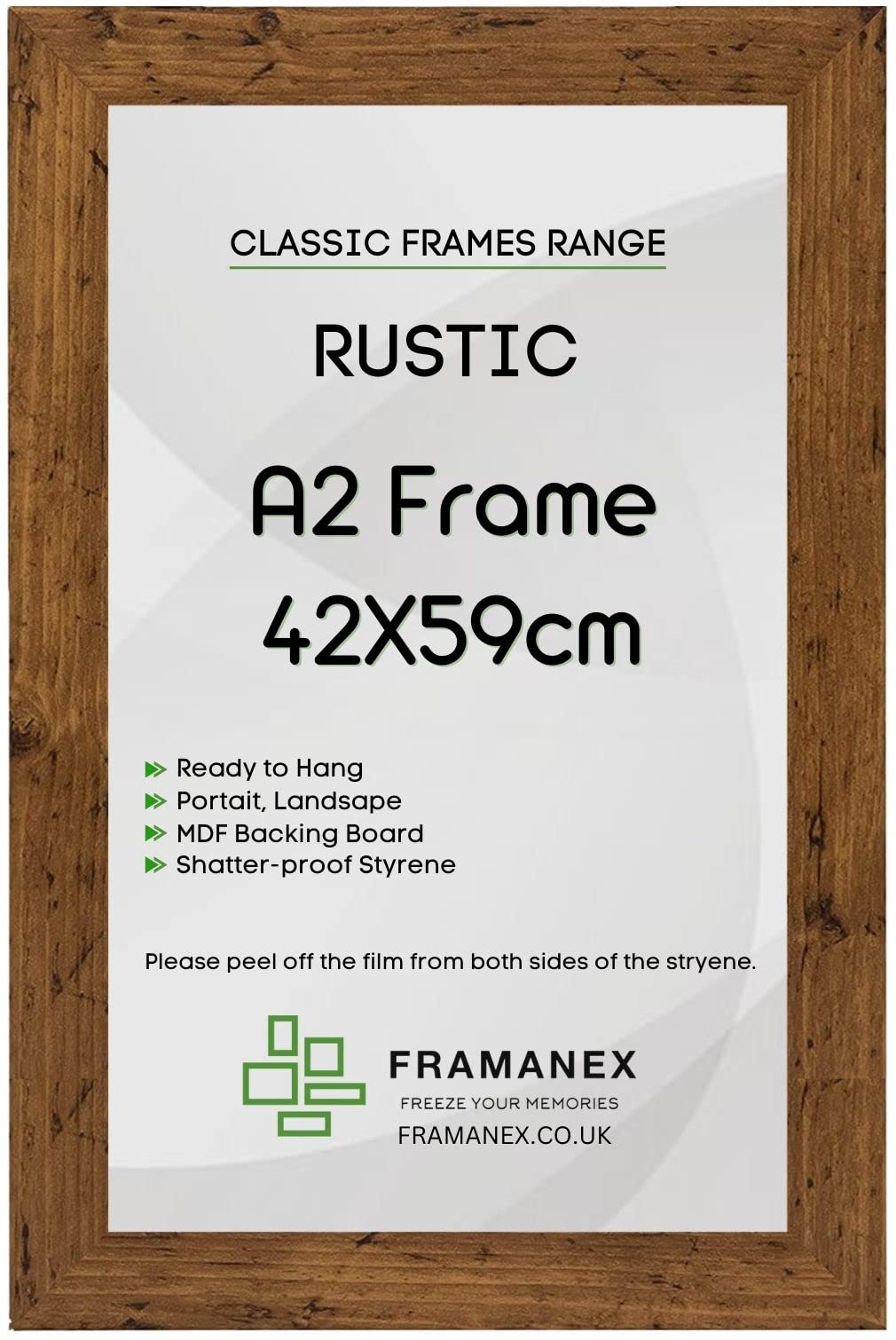 FRAMANEX Modern Rustic Colour A2 Picture Photo Poster Frames | A2 Rectangle Picture Frame | Wood Finish Photo Frame โ image 1