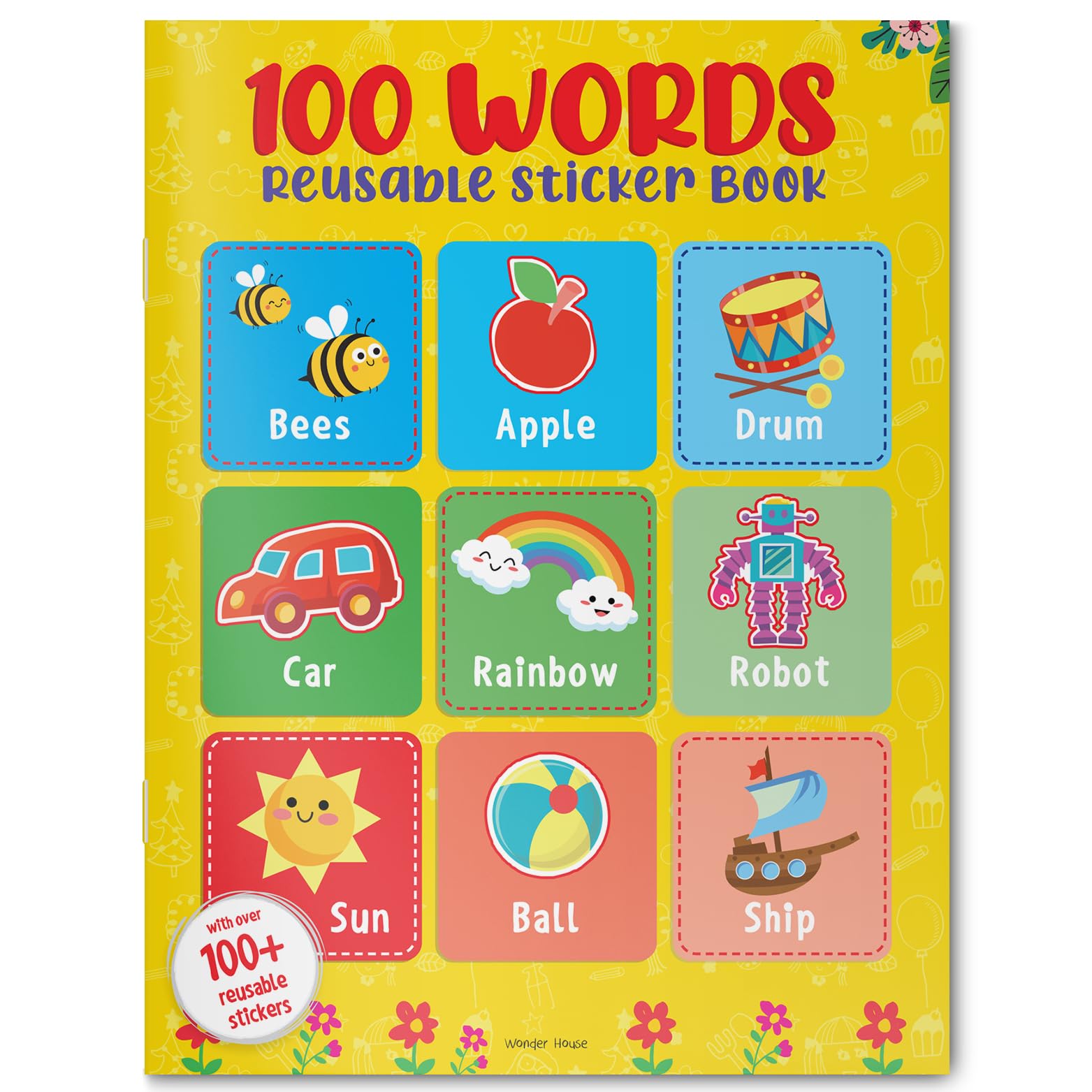 100 Words Reusable Sticker Book For Children Paperback – Sticker Book, 28 Feb. 2022