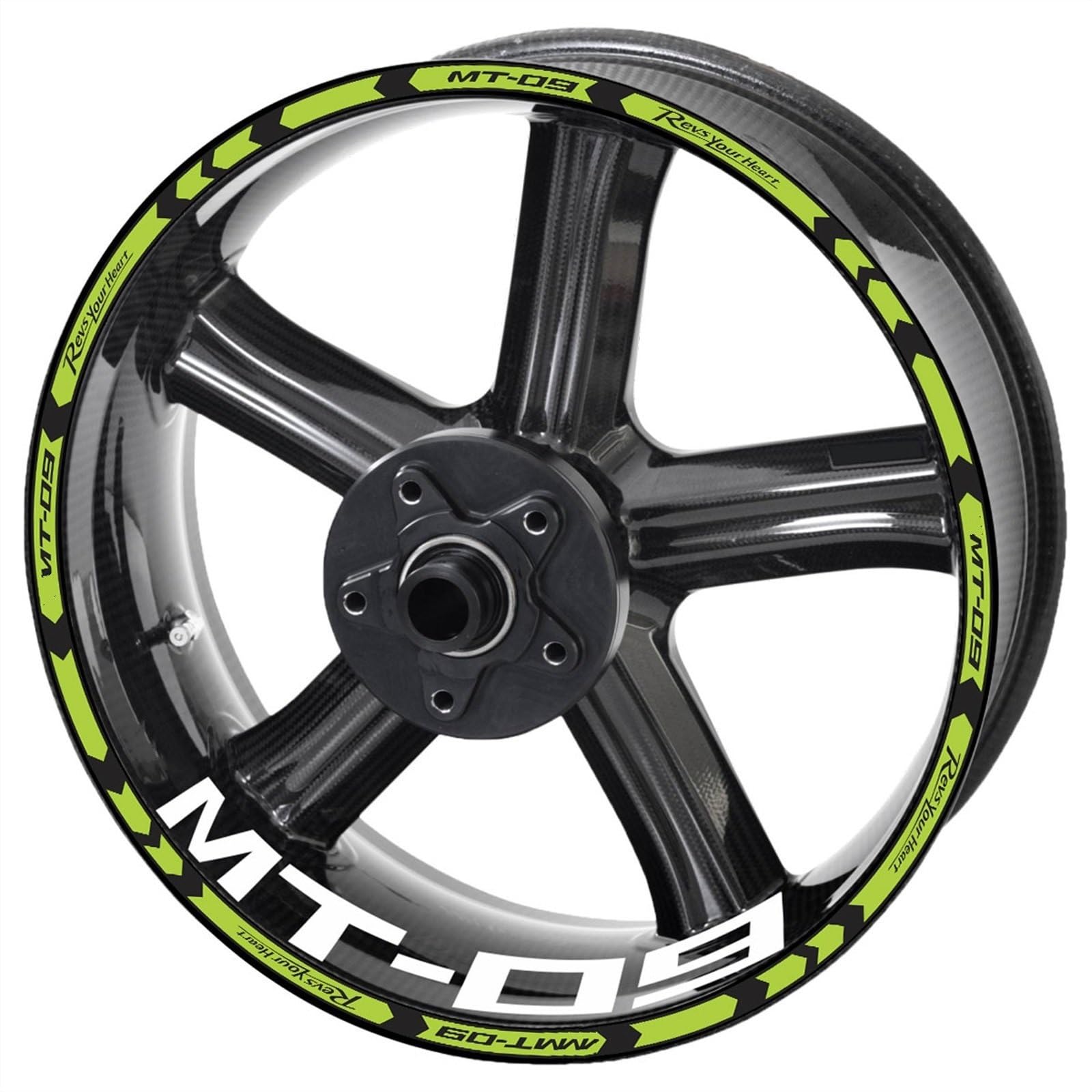 Reflective Motorcycle Mt09 Wheel Sticker Rim Decal Kit for Yamaha Mt 09 Sp 2020 2021(Color2)