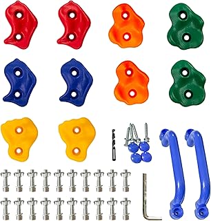 KINSPORY Prises d'escalade pour Enfant，Poignées d'escalade pour Mur d'escalade, Set de poignées de Bloc d'escalade pour, Mur Escalade Enfant Intérieur et Extérieur …