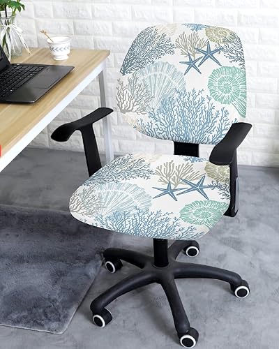 Miniatura 9 de Fundas para silla de oficina de Navidad de 2 piezas, fundas elásticas para silla de computadora, fundas universales giratorias para sillas de