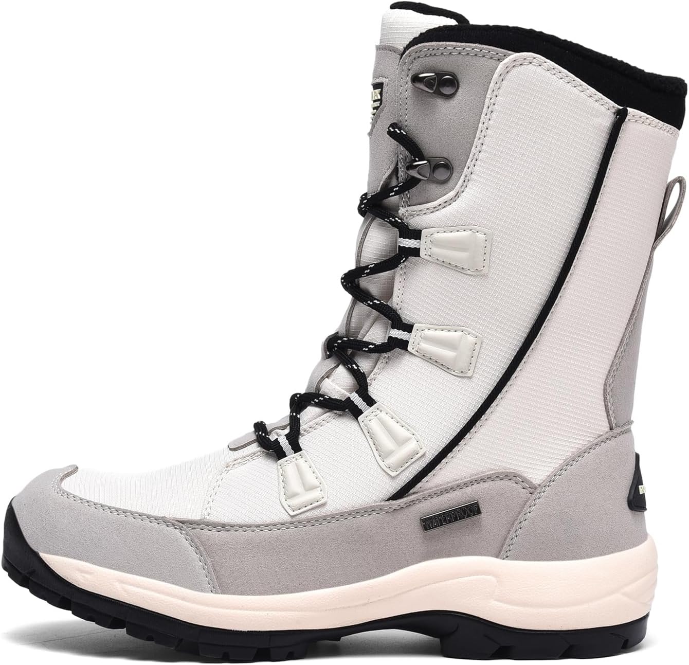 ROCKMARK Mens Winter Mid-Calf Snow Boots Fur Lined Warm Waterproof Slip On Outdoor Athletic Snow Boots - Image 3