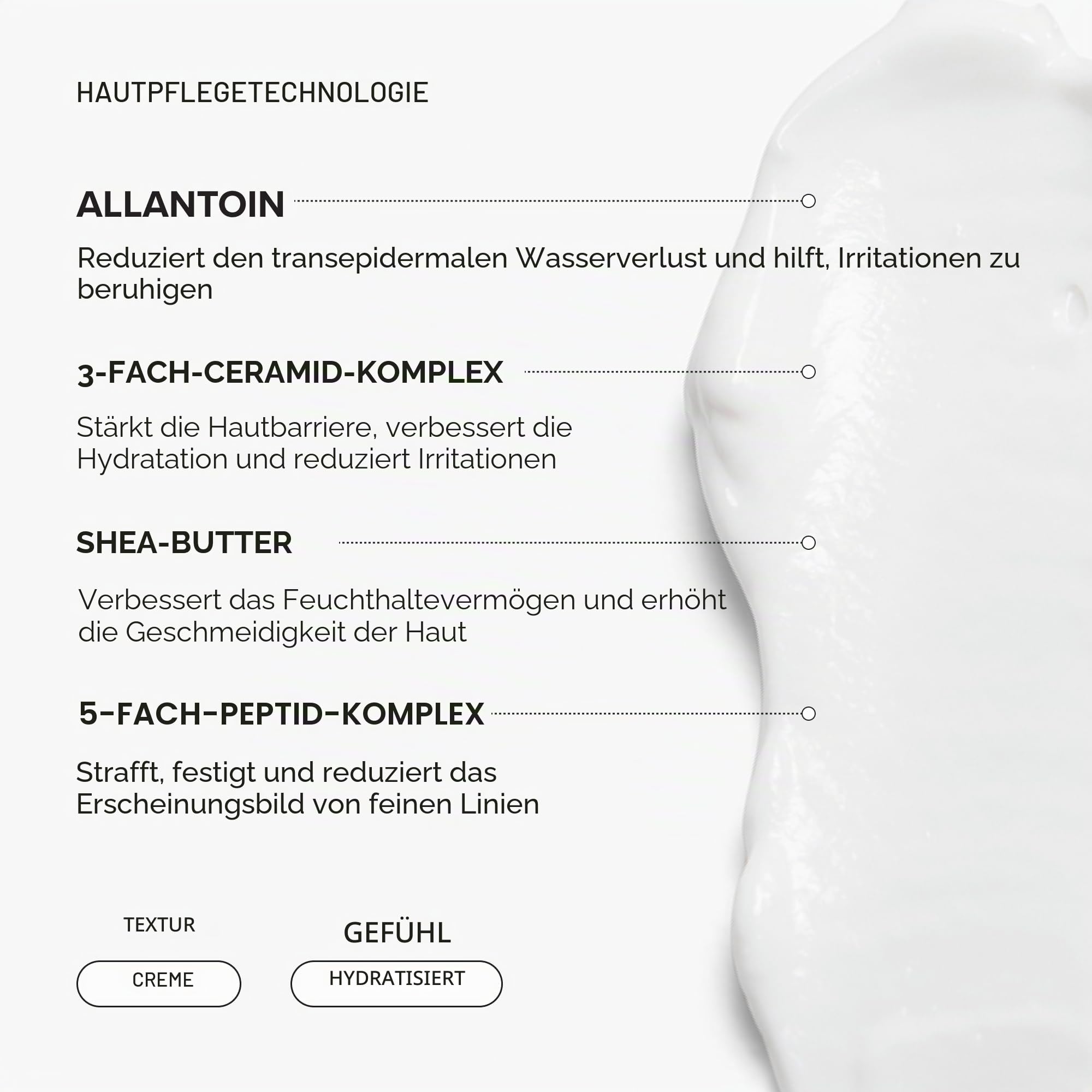 DRMTLGY Peptid Nachtcreme Gesichtsfeuchtigkeitscreme. Parfüm- und ölfreie, feuchtigkeitsspendende Gesichtscreme für alle Hauttypen. 2,1 oz