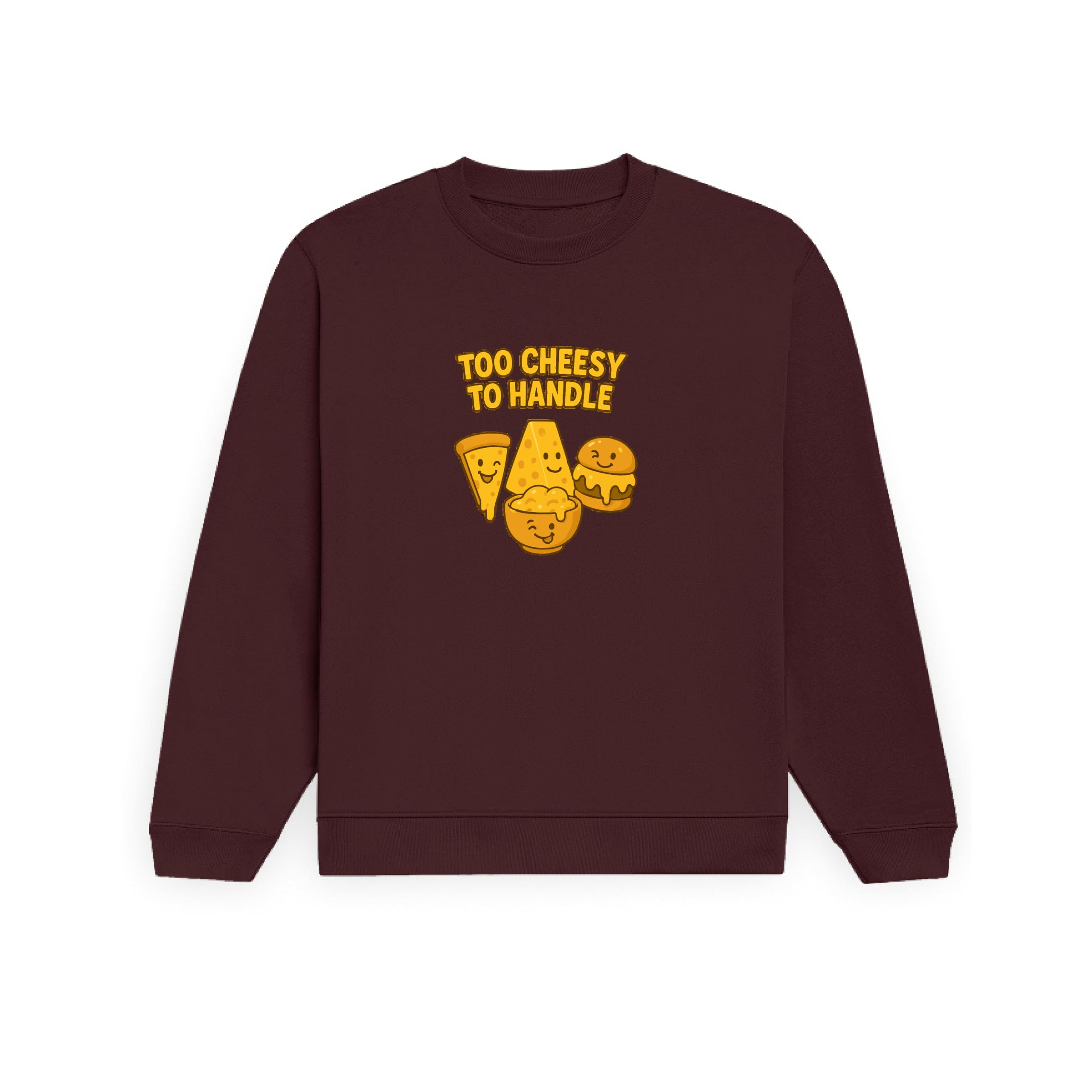 duckingo Cheese Lover Sweatshirt | Unisex Cotton Cheesy Graphic Sweatshirt for Men & Women | Cute Food Pun Printed Classic Pullover-picture-14