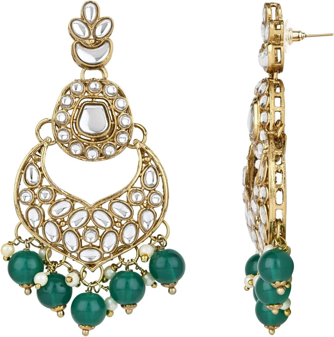 I Jewels Gold Plated Indian Wedding Bollywood Foral Choker Necklace Jewellery Earrings Set For Women (K7272) - Image 6