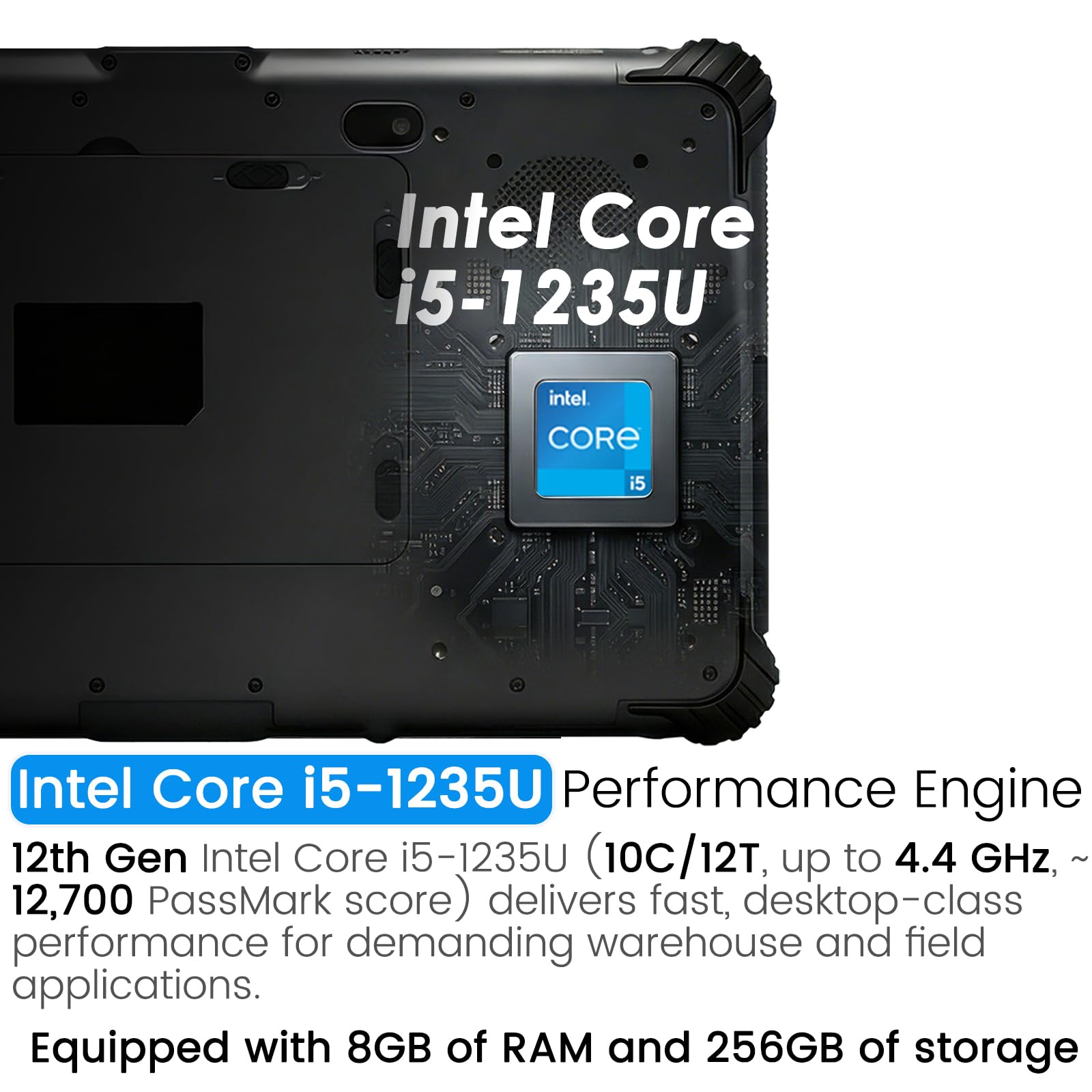 Kayoote ST13 Ultra Rugged Tablet 13.3 Pollici, Win 11 Pro, Processore i5-1235U 8GB RAM 256GB ROM Tablets, IP65 Impermeabile, 8000mAh Batteria, WiFi 6, BT5.2, 4G LTE, GPS, NFC, 13MP+5MP