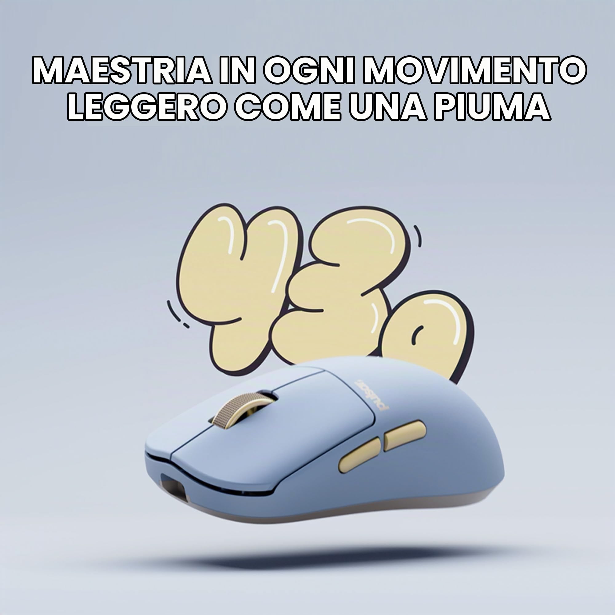 Pulsar Gaming Gears X2N CrazyLight Mouse Gaming wireless, Media, Ocean | Ultraleggero 1.38 oz (39g), Simmetrico, Narrow Side, Gobba posteriore media, Relaxed Claw/Claw Grip, XS-1, 32K DPI, 8K
