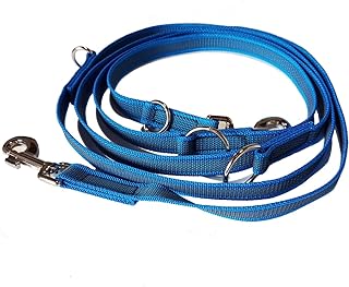 Activity4Dogs Anti-Slip Hundeleine aus Nylon | rutschfest | 2,80 m lang | 4-Fach verstellbare Führleine | für mittelgroße und große Hunde | Blau | Made in Germany product image