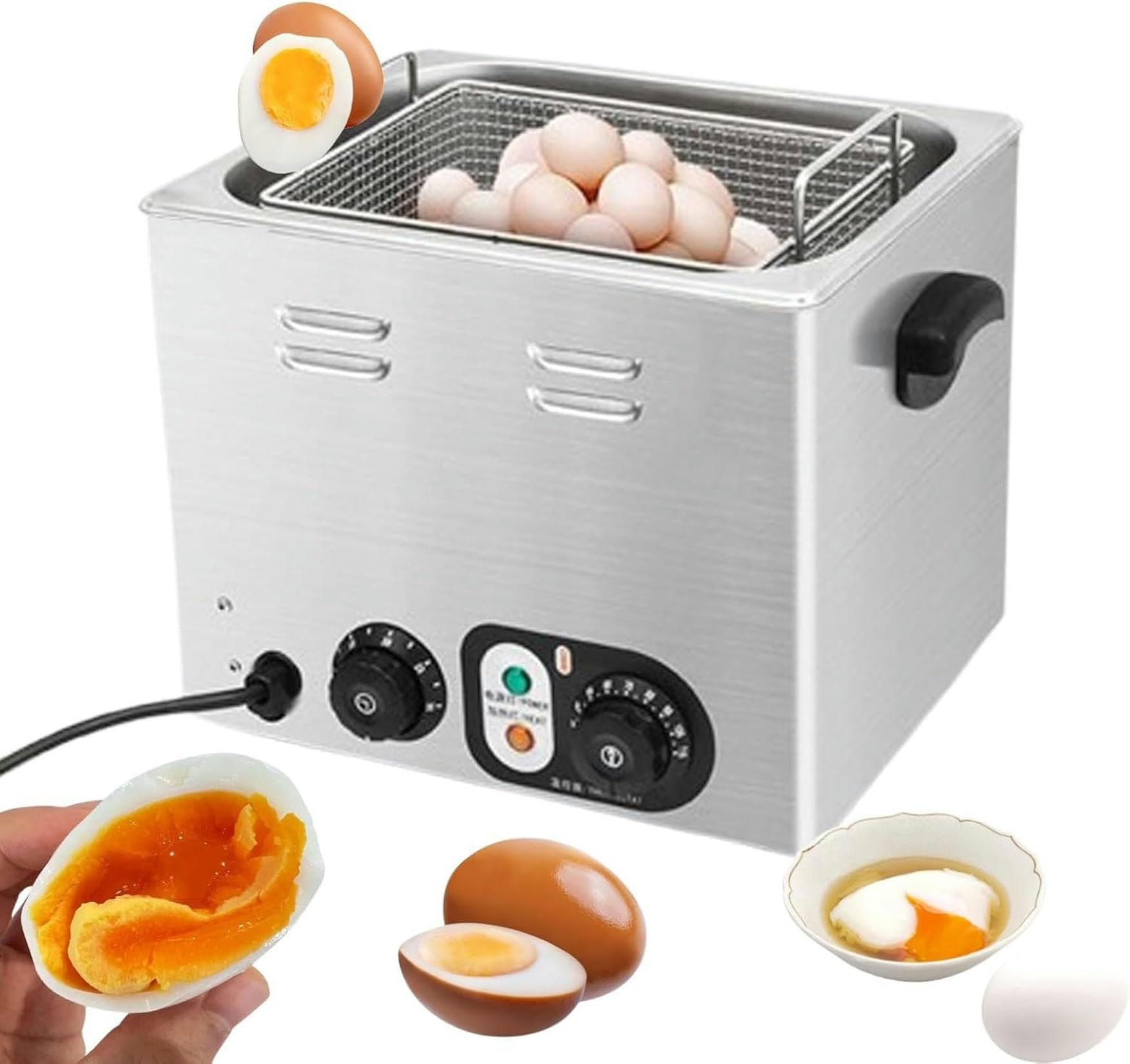 Fhrka Commercial Egg Boiler,2600W Hot Spring Egg Boiler,Electric Egg Cooker With 60 Pcs Large Capacity, Stainless Steel Poached Egg Maker