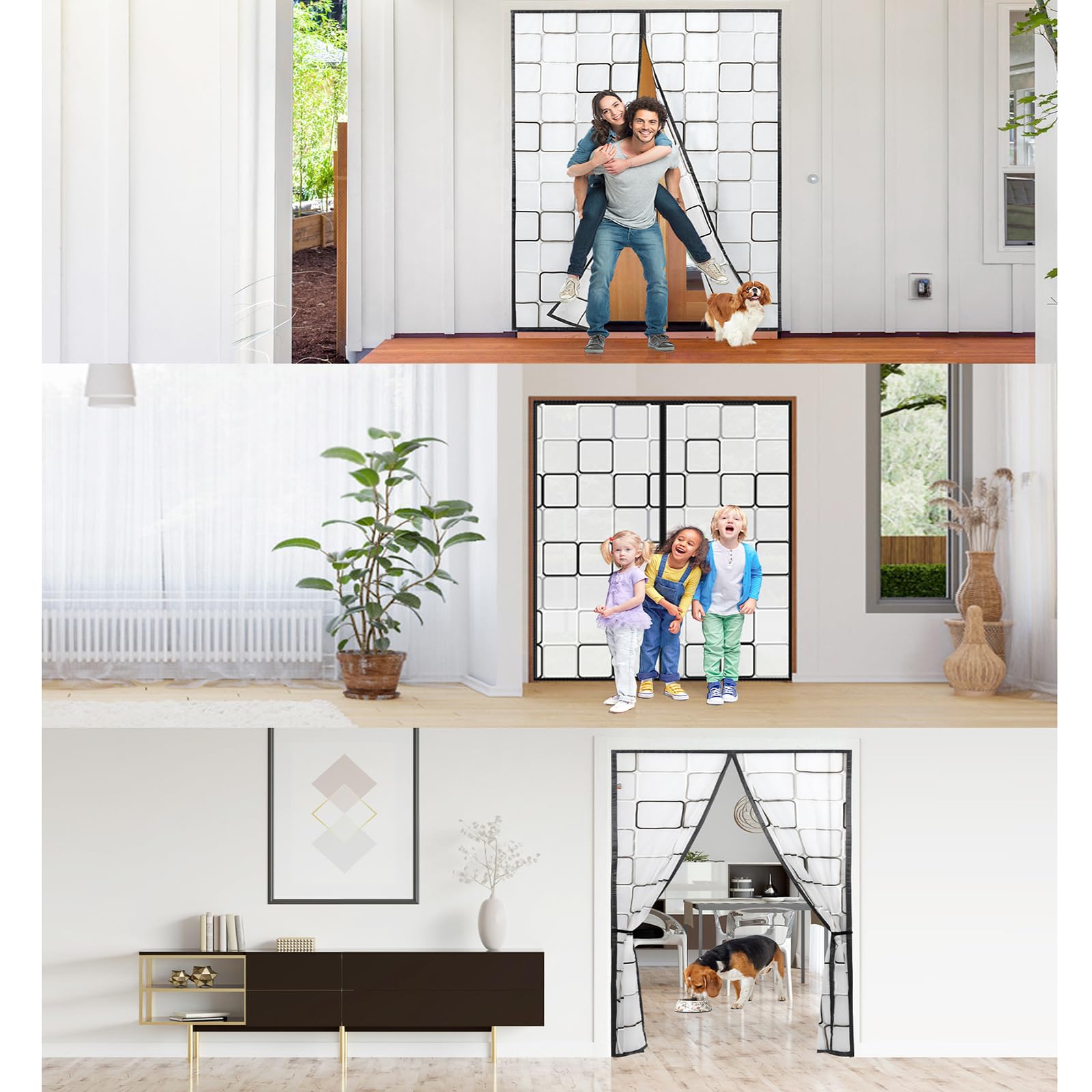 QIAOH Rideau de porte isolant thermique magnétique 90 x 230 cm, rideau de porte isolé, thermique et isolant, anti-tempête, coupe-vent, insonorisé, garde au chaud