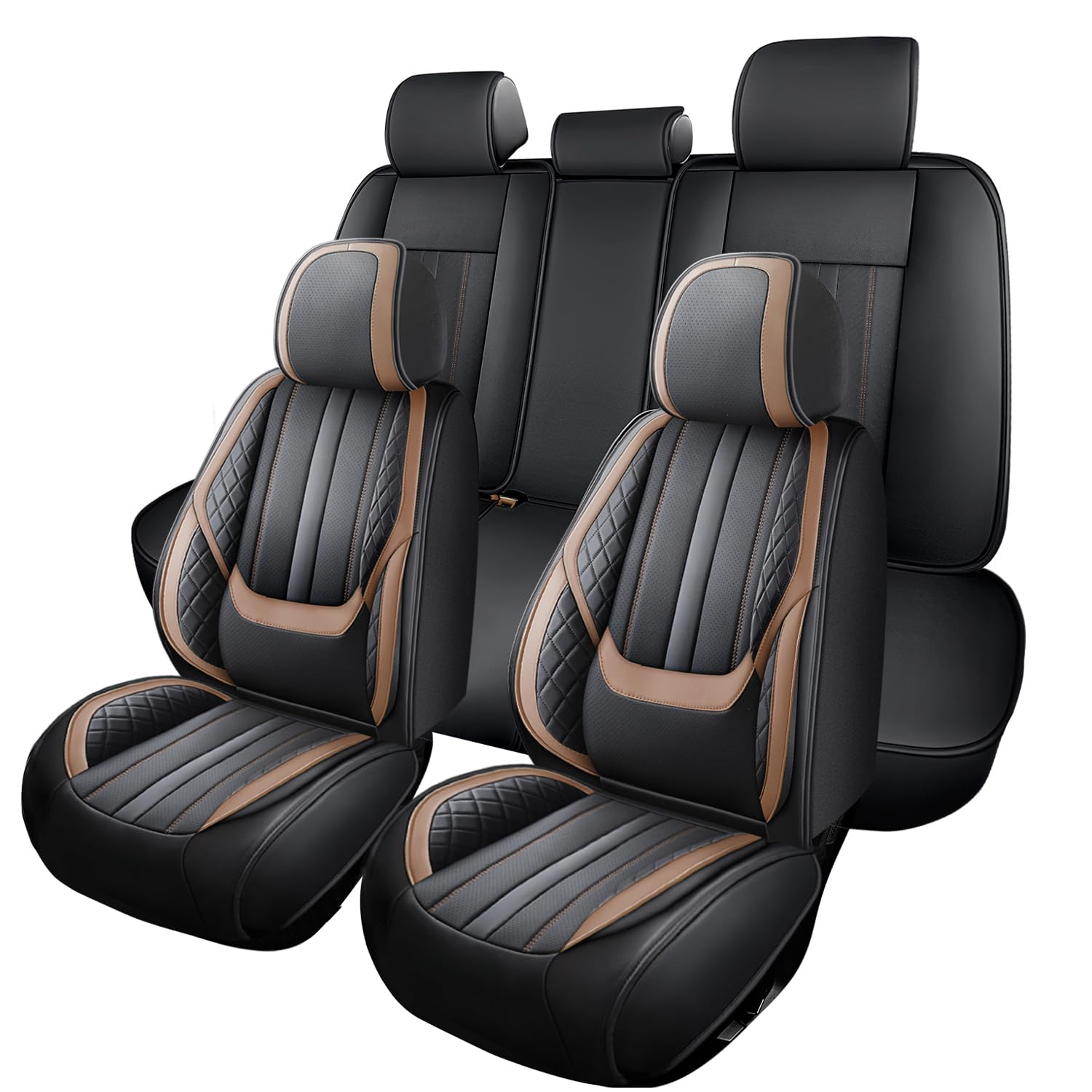 Car Seat Covers for Nissan Kicks 2018-2024 2025 Anti-Slip Waterproof Nappa Leather Seat Covers Full Set Breathable Comfortable