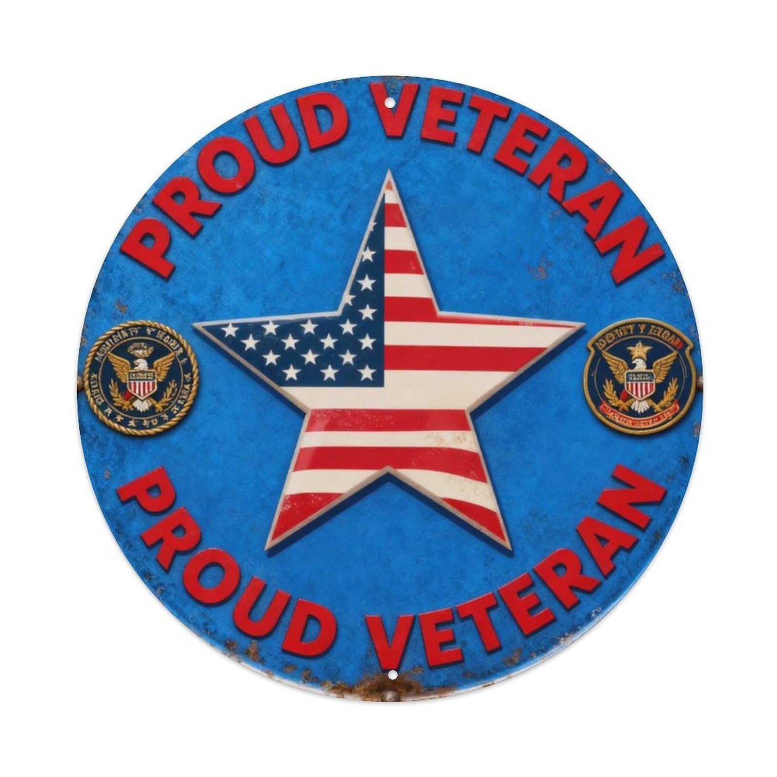 Proud Veteran Metal Tin Sign Plaque