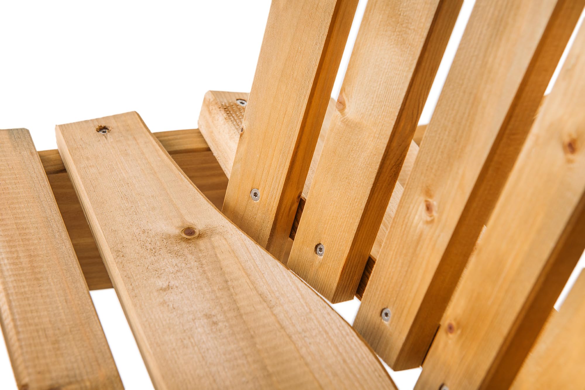Amata UNGURS Collection Adirondack Chaise Simple en Bois résistante aux intempéries pour Patio, arrière-Cour et Jardin – Ergonomique et Durable – Design Intemporel (Marron)