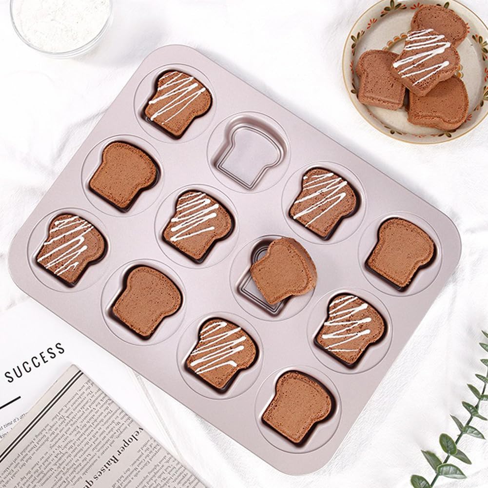 CANDeal 12 Tassen Madeleine Formen Kuchenform, Antihaft-Jakobsmuschel Madeline Backformen Für Home Oven Backen Und Kommerzielle Nutzung, Toast Form Kuchen Backen Tabletts